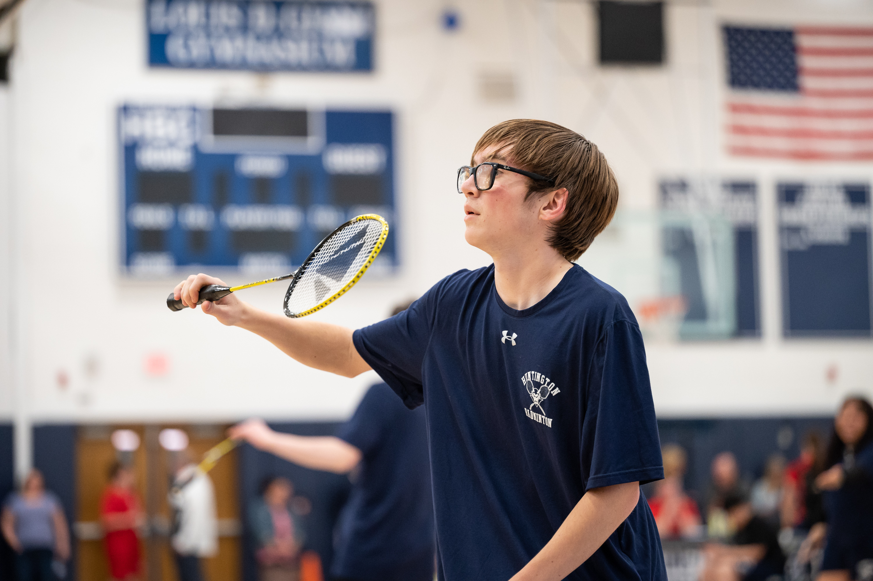  Huntington fielded its first ever varsity boys' badminton team this spring. (Darin Reed photo.)  