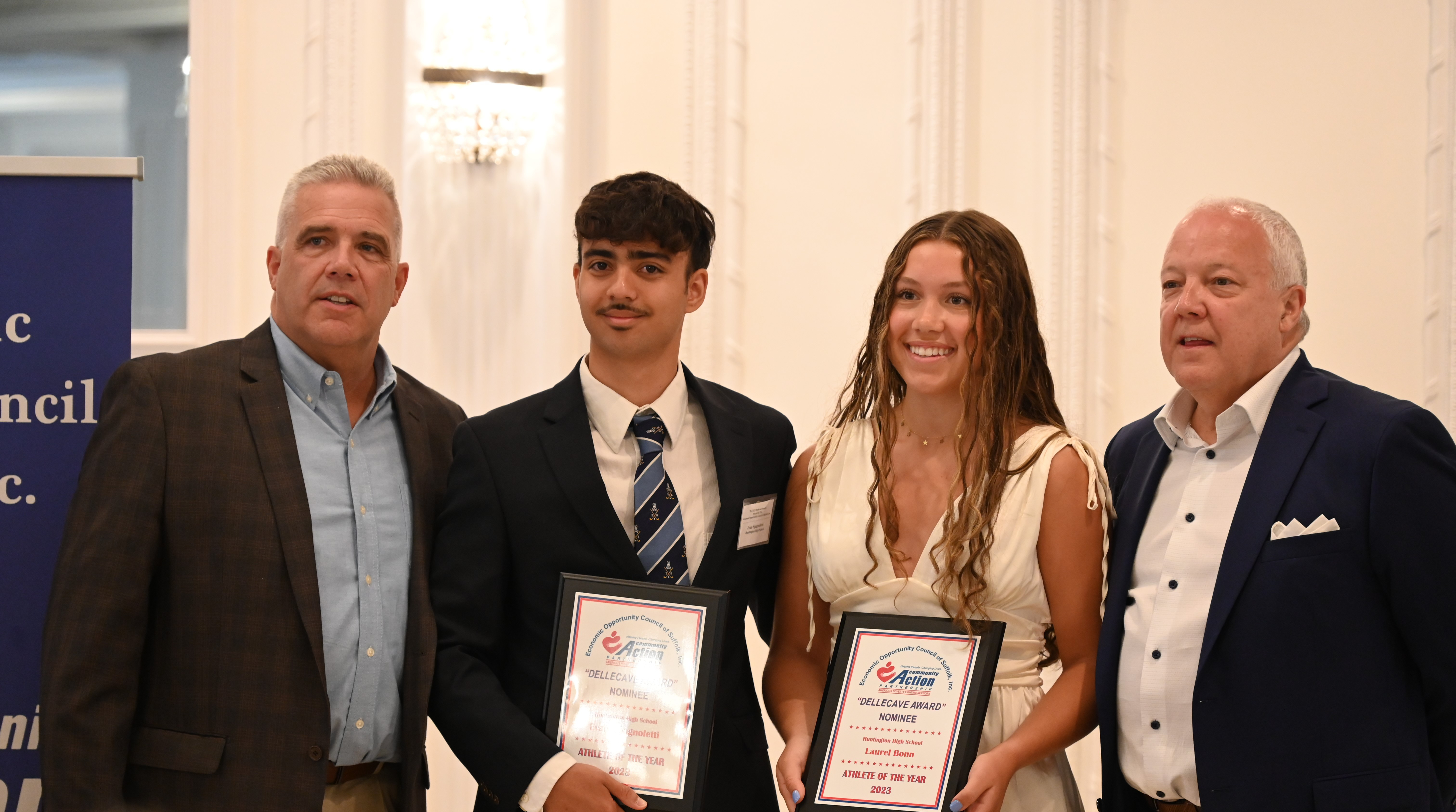  Dellecave Award recipients Evan Spagnoletti and Laurel Bonn at Villa Lombardi's in Holbrook   