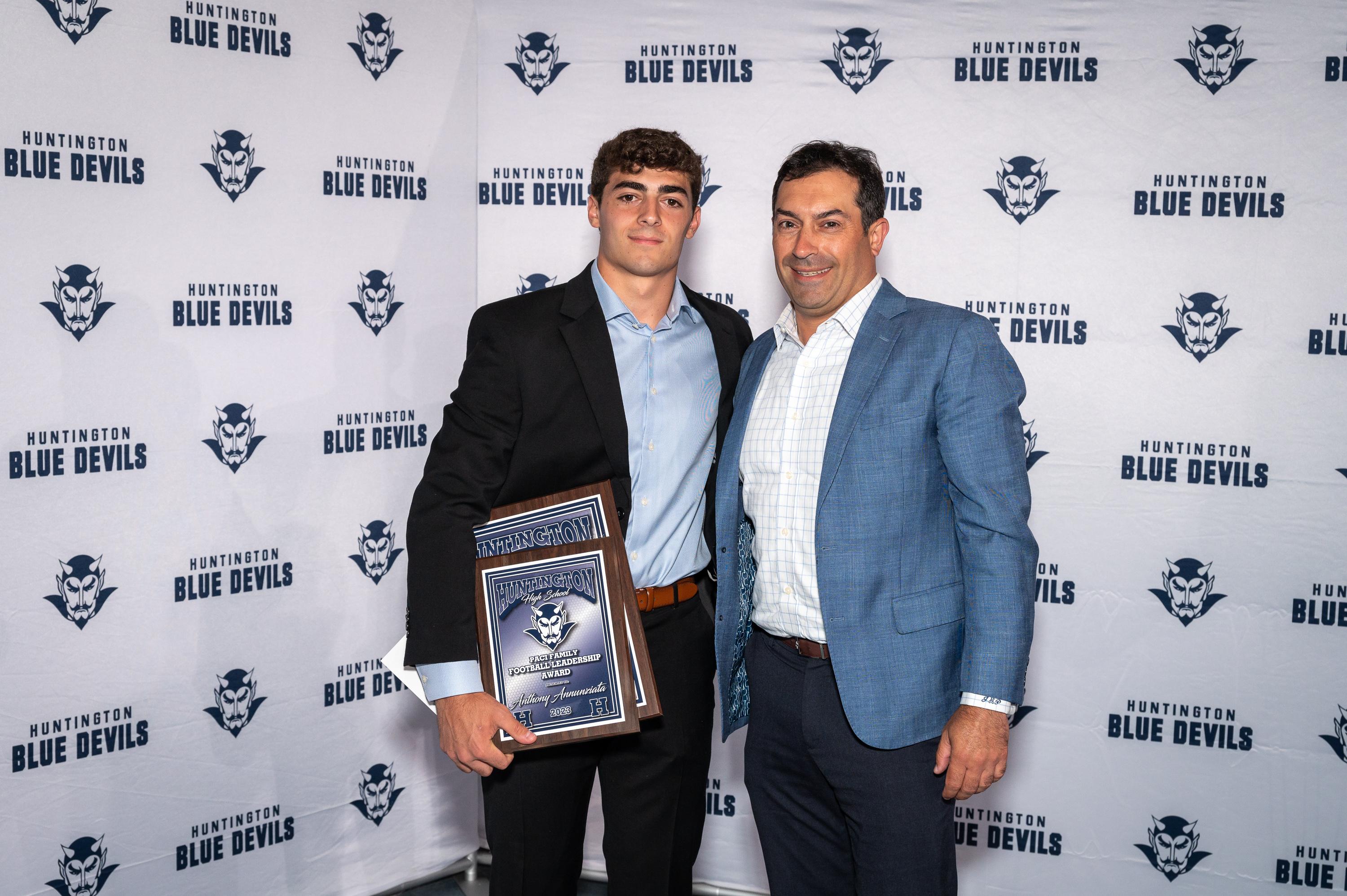  Anthony Annunziata with Dr. James Paci at the 55th Blue Devil senior athletic awards ceremony.  
