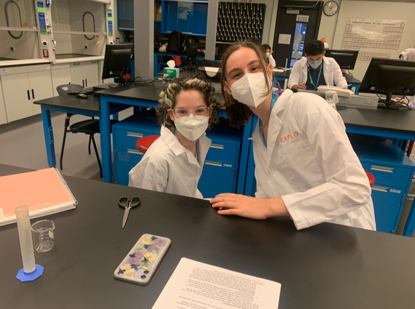  Charlotte Gordon (right) is interning at the Cold Spring Harbor DNA Learning Center.  