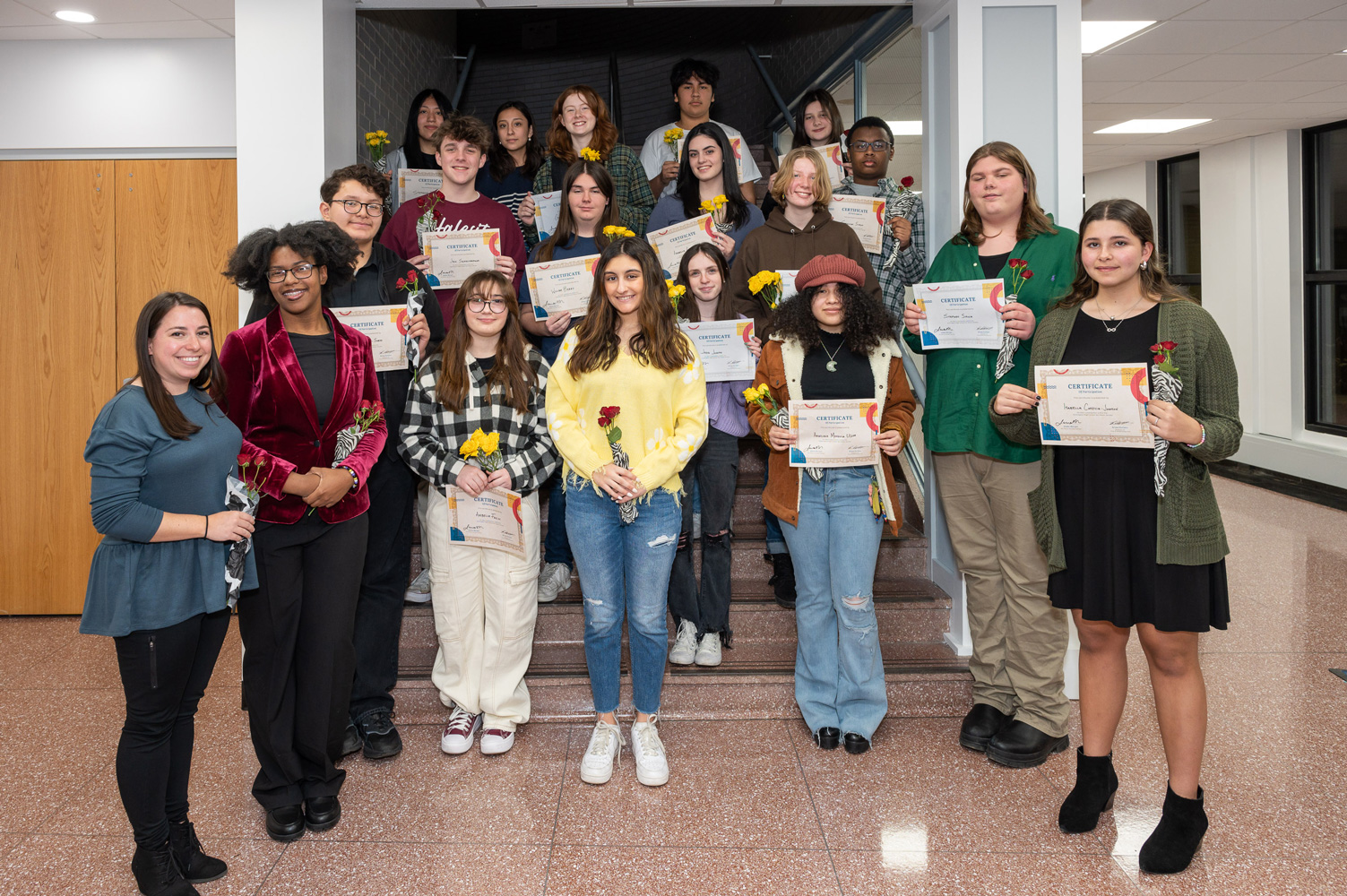  The Art Honor Society inductees with executive board members and advisor Jenna Merget. (Darin Reed photo.)  