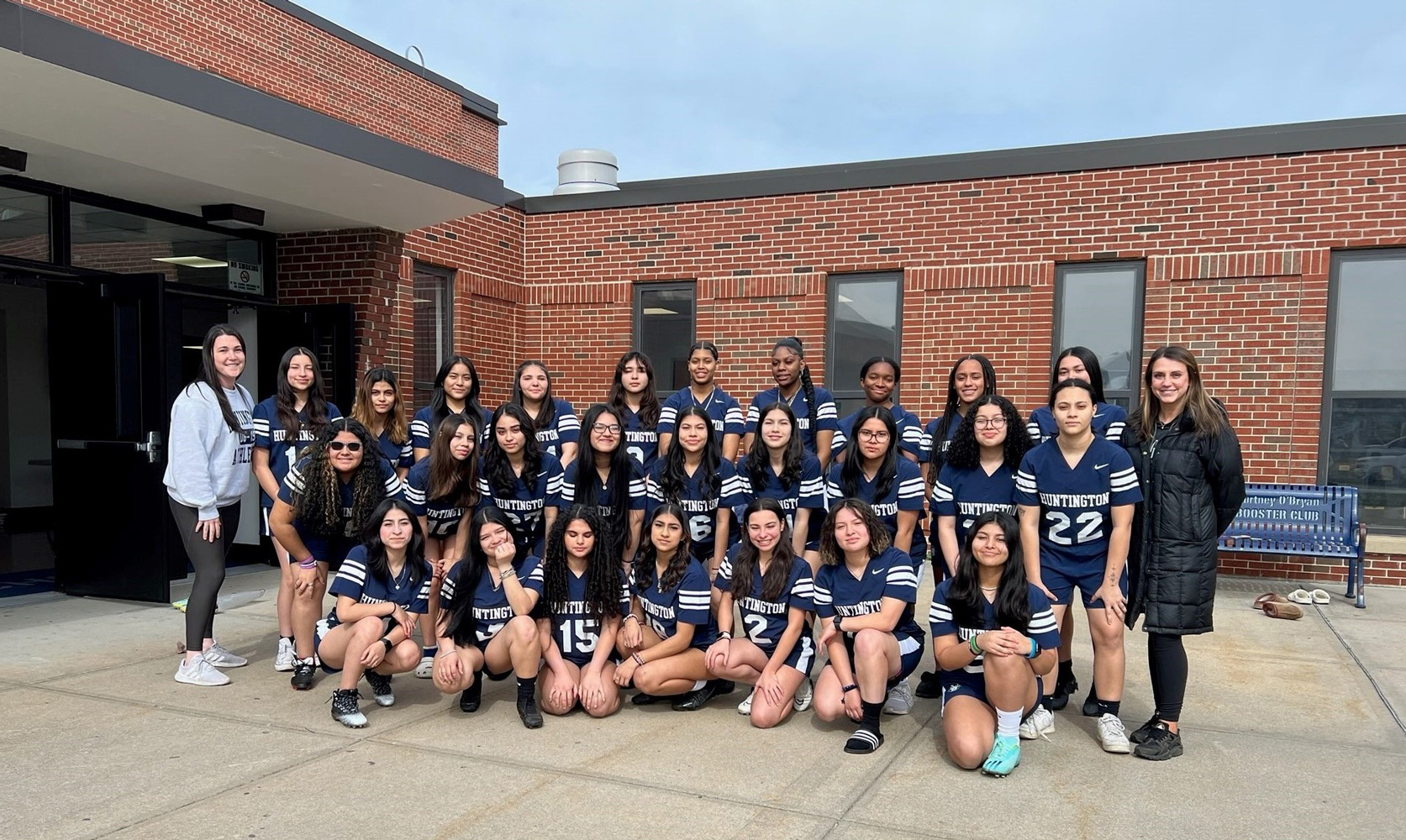 The 2023 Huntington High School girls' flag football team.  