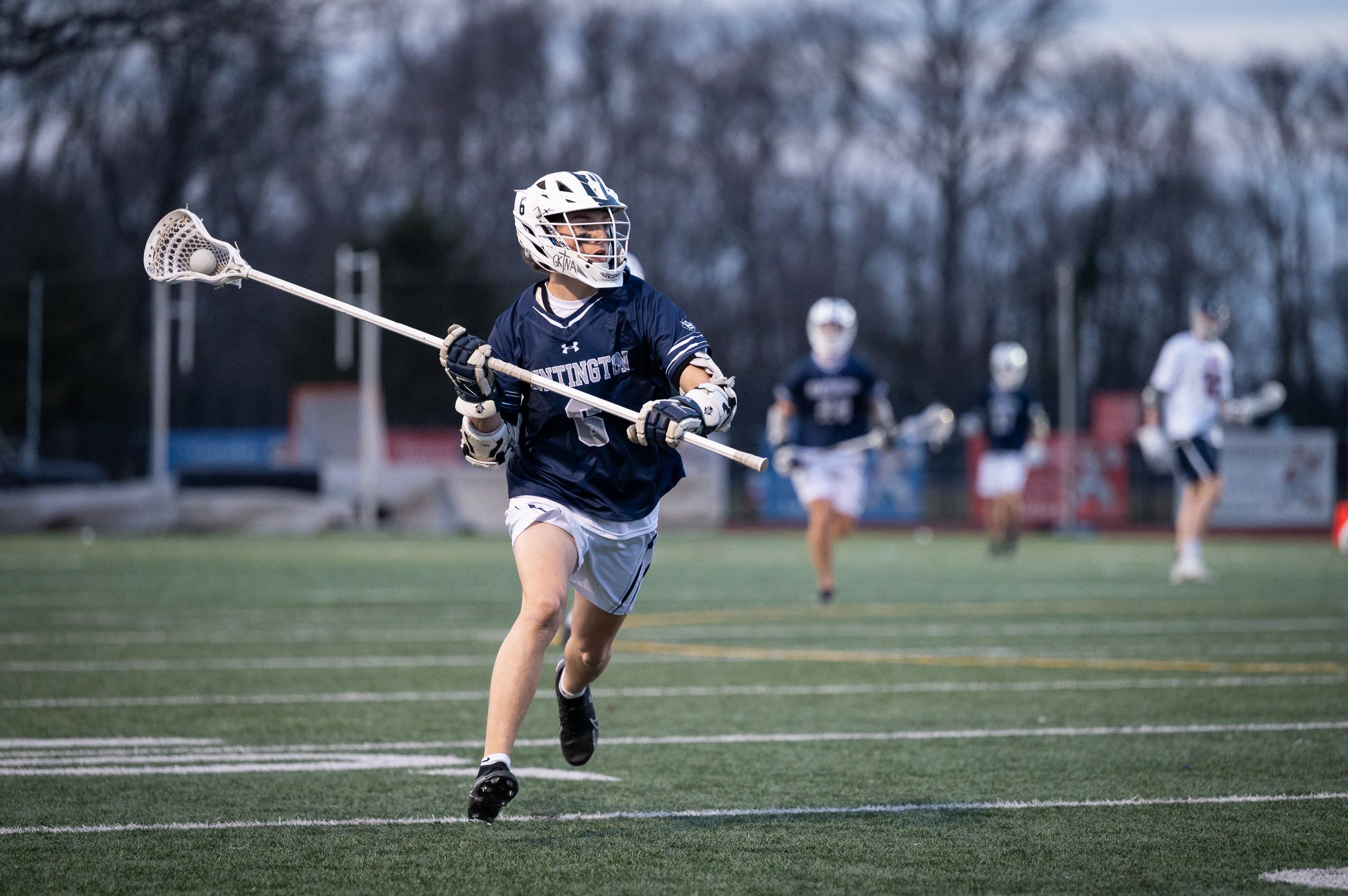  Sophomore midfield Thomas Kline in action for the Blue Devils (Darin Reed photo.)  