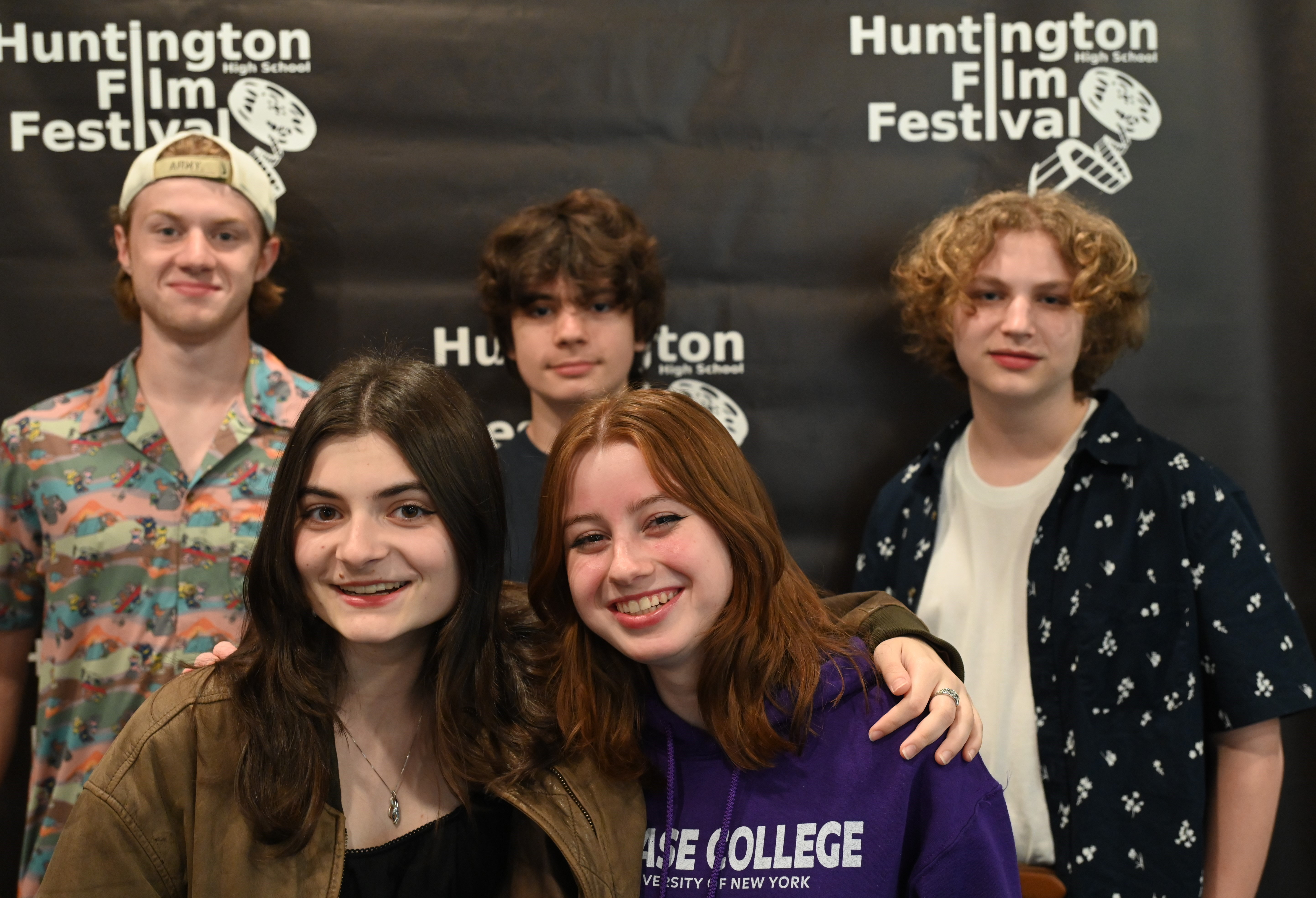 A group of Huntington filmmakers at Monday night's 14th annual film festival   