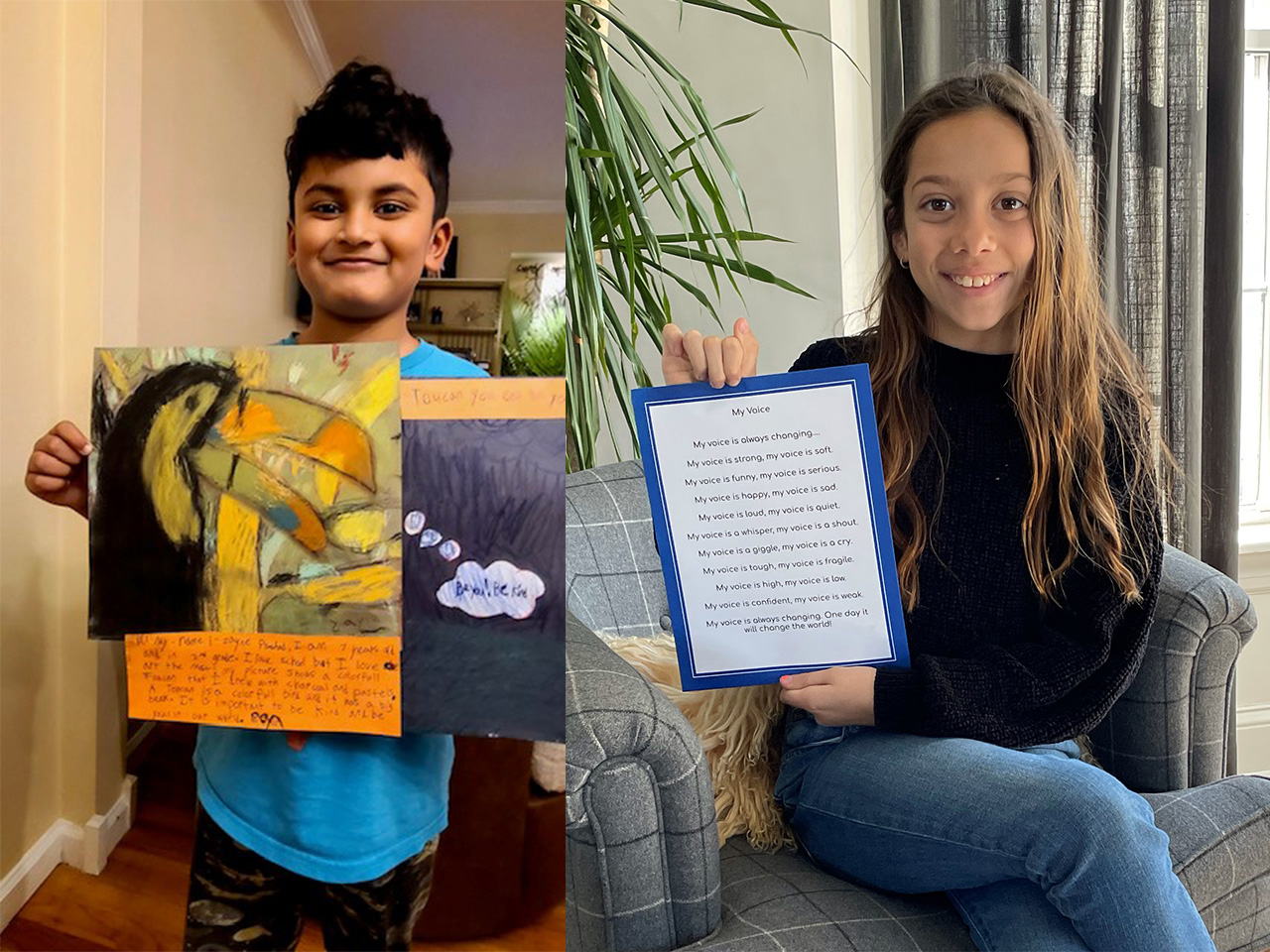 Jefferson Primary second grader Zayne Prashad (left)received an Award of Merit, as did Woodhull Intermediate School fourth grader Rosie Carrillo.