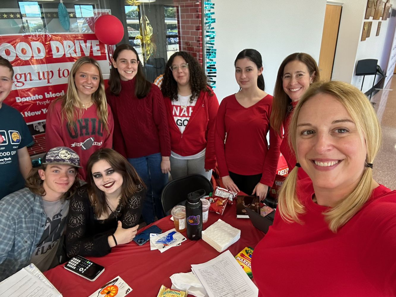  Huntington Key Club members at the recent blood drive .  
