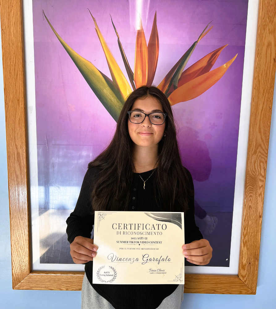  Huntington junior Vincenza Garofalo holds her fourth place national  