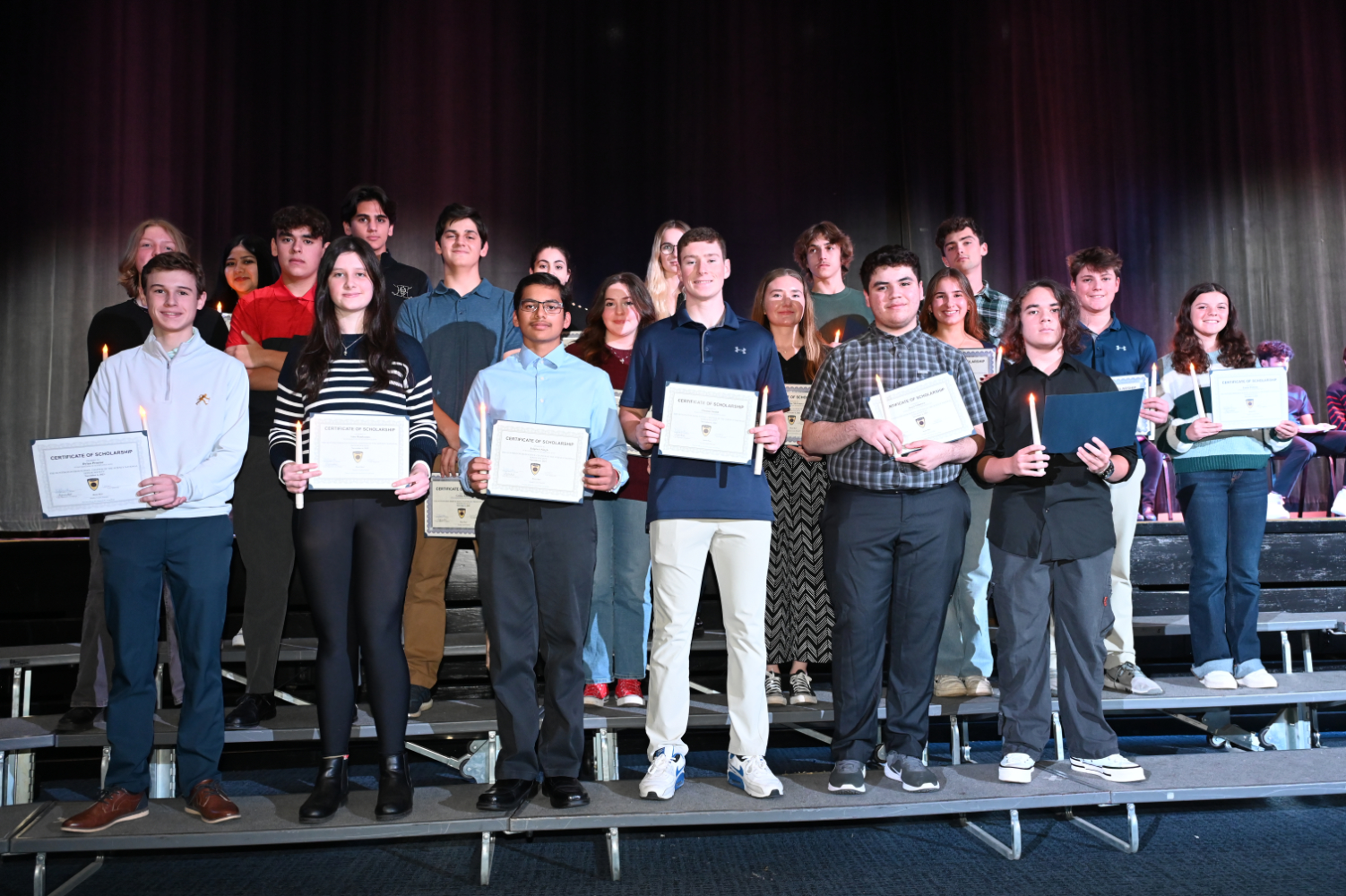  Huntington High School's new Science Honor Society members at the induction ceremony.  