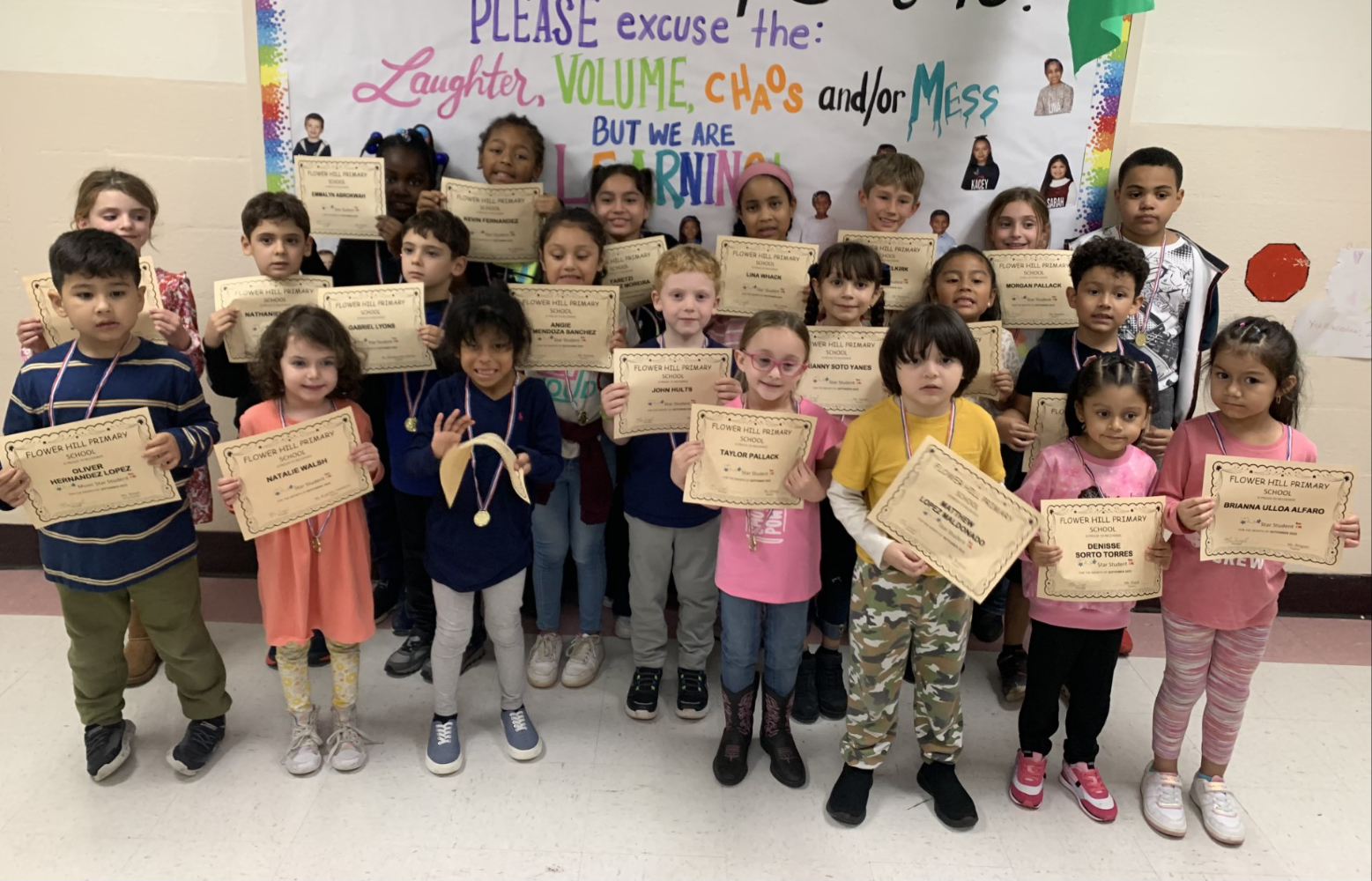  Flower Hill School's September Stars of the Month.  