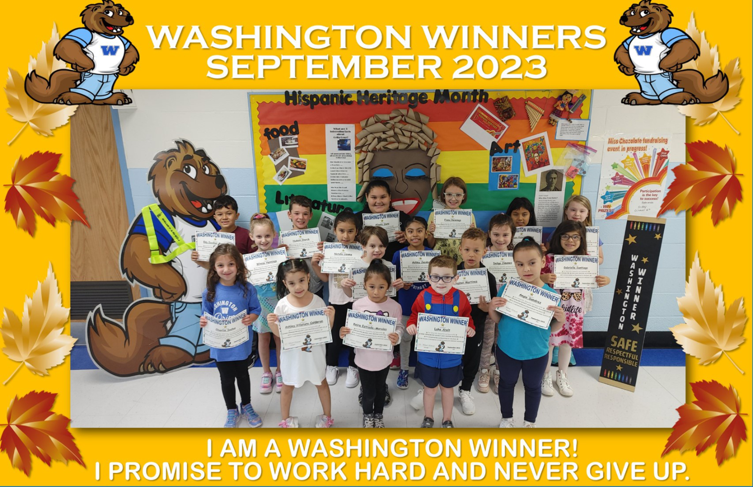  The happy children who were honored as Washington Winners for September.   