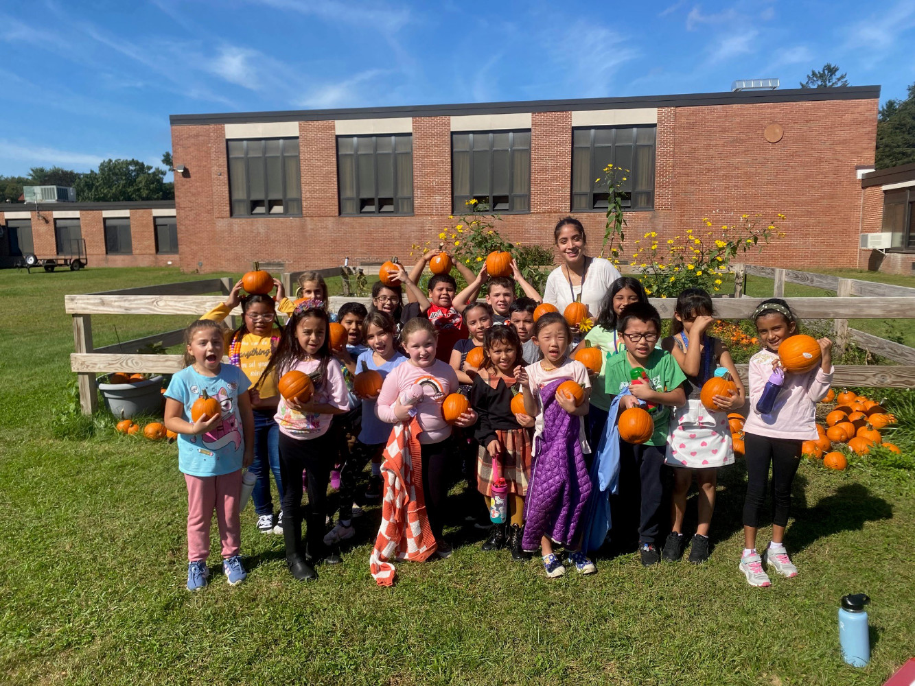  Washington School students in the pumpkin patch at Harvest Fest 2023.  