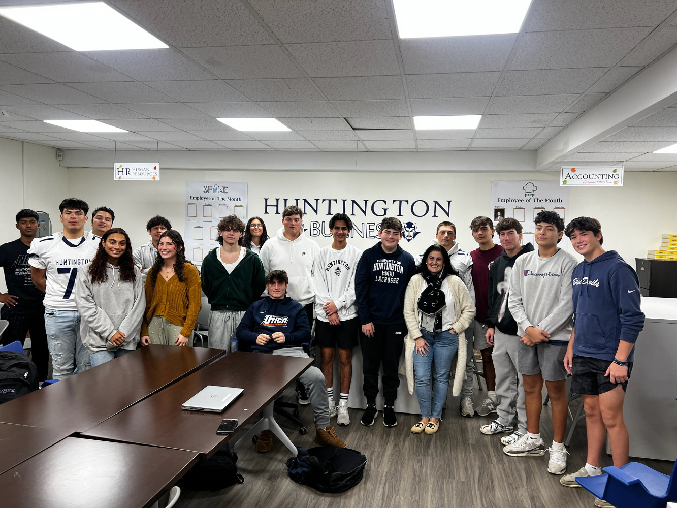  Megan Glickman of French luxury fashion house Chanel visited a Huntington Virtual Enterprise class  