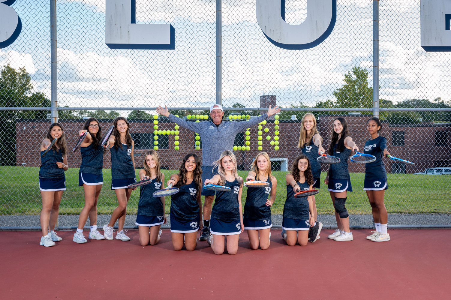  AltCaThe 2023 Huntington varsity girls' tennis team. (Darin Reed photo)ption  