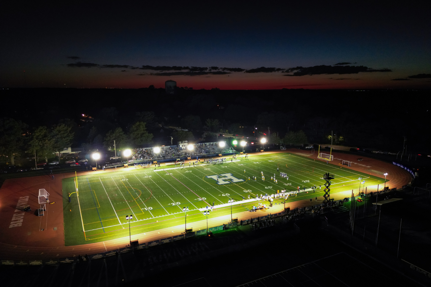  Blue Devil Stadium from the air during the historic football game against West Babylon. (Darin Reed photo.)  