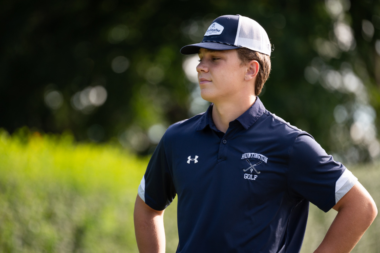  Huntington senior Tom Girimonti is playing well for the Blue Devils. (Darin Reed and Rachel Learned photo.)  