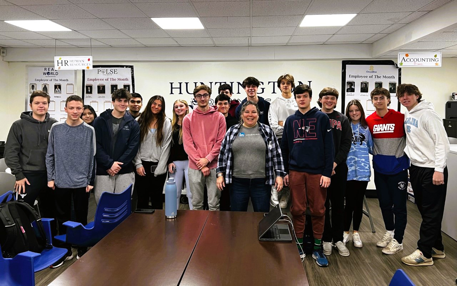  LinkedIn Learning's Danielle Francis met with Huntington's Virtual Enterprise classes   