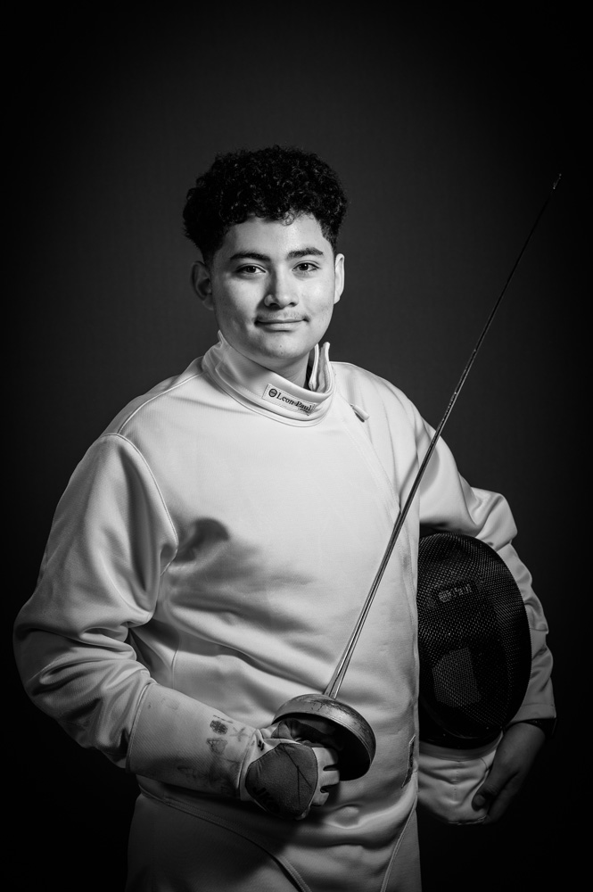  Senior Jeffrey Garcia won the deciding bout in the Suffolk fencing playoffs. (Darin Reed photo)  