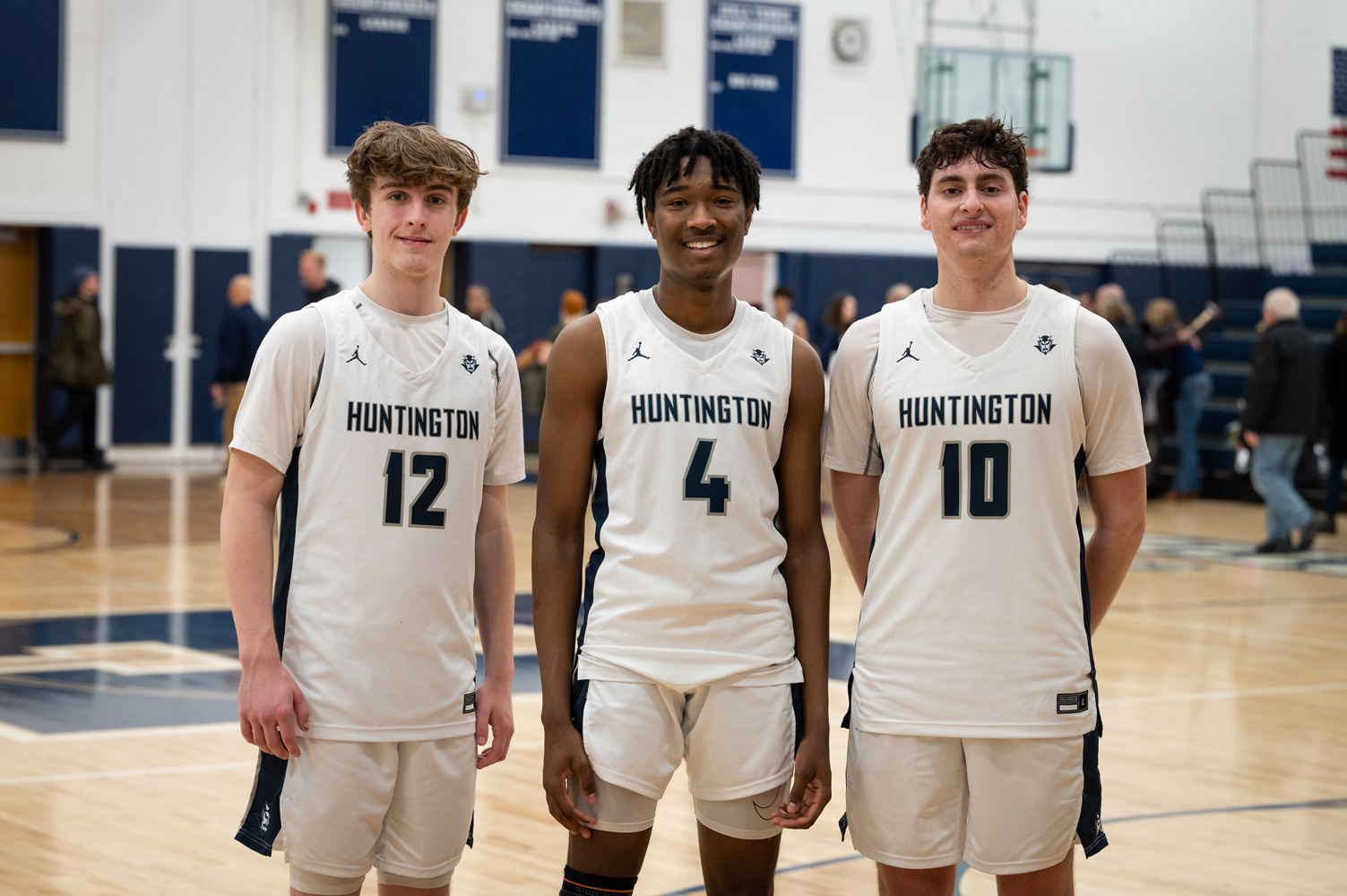  Blue Devil basketball seniors James Viola, Josh Stephen and Hunter Borenstein. (Darin Reed photo.)  