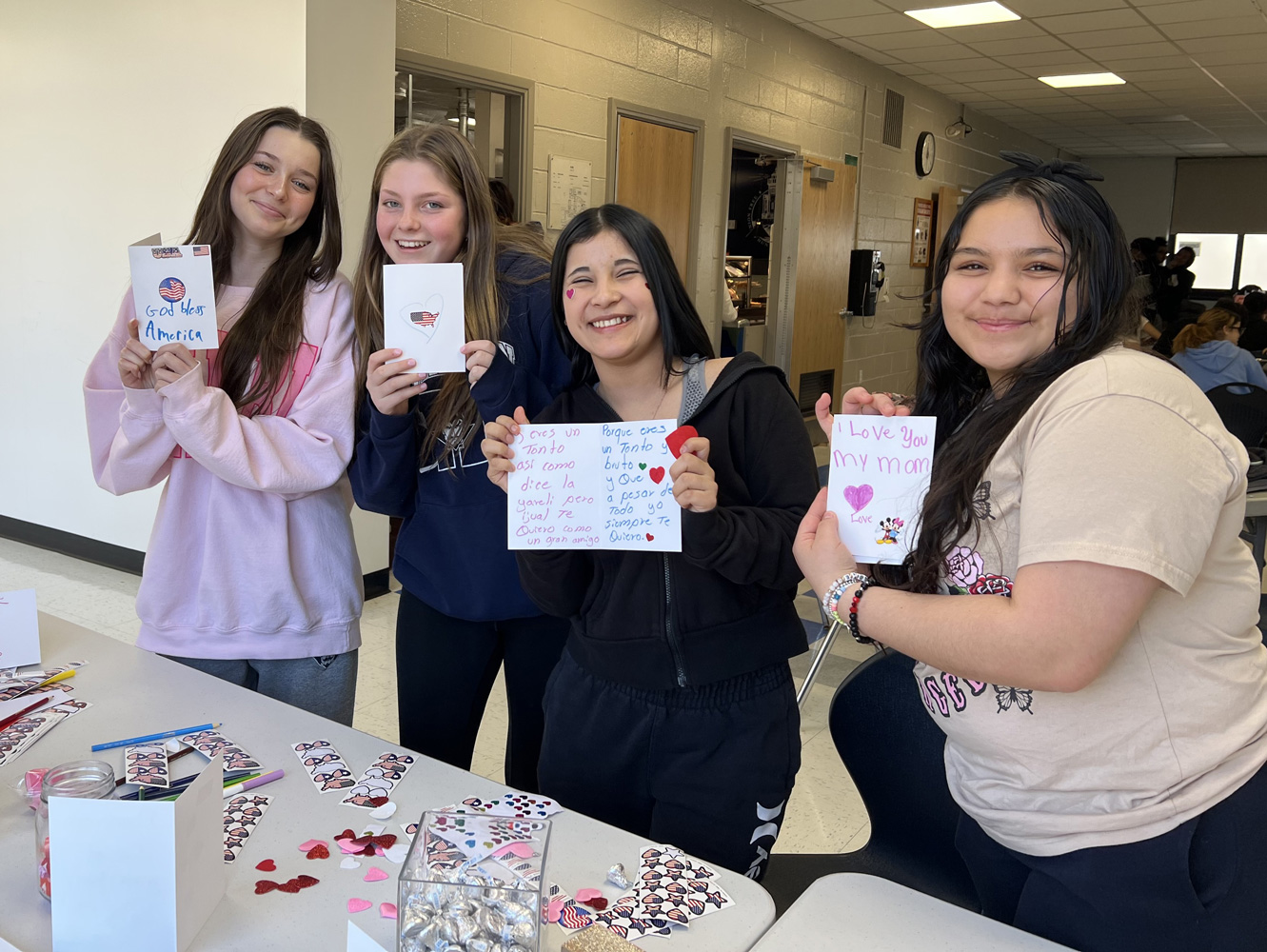  The students displayed their love for men and women in uniform   