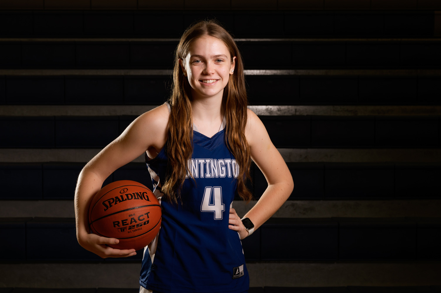 Junior Lauren Donaghy scored 14 points to lift Huntington over Brentwood, 44-38. (Darin Reed photo.)