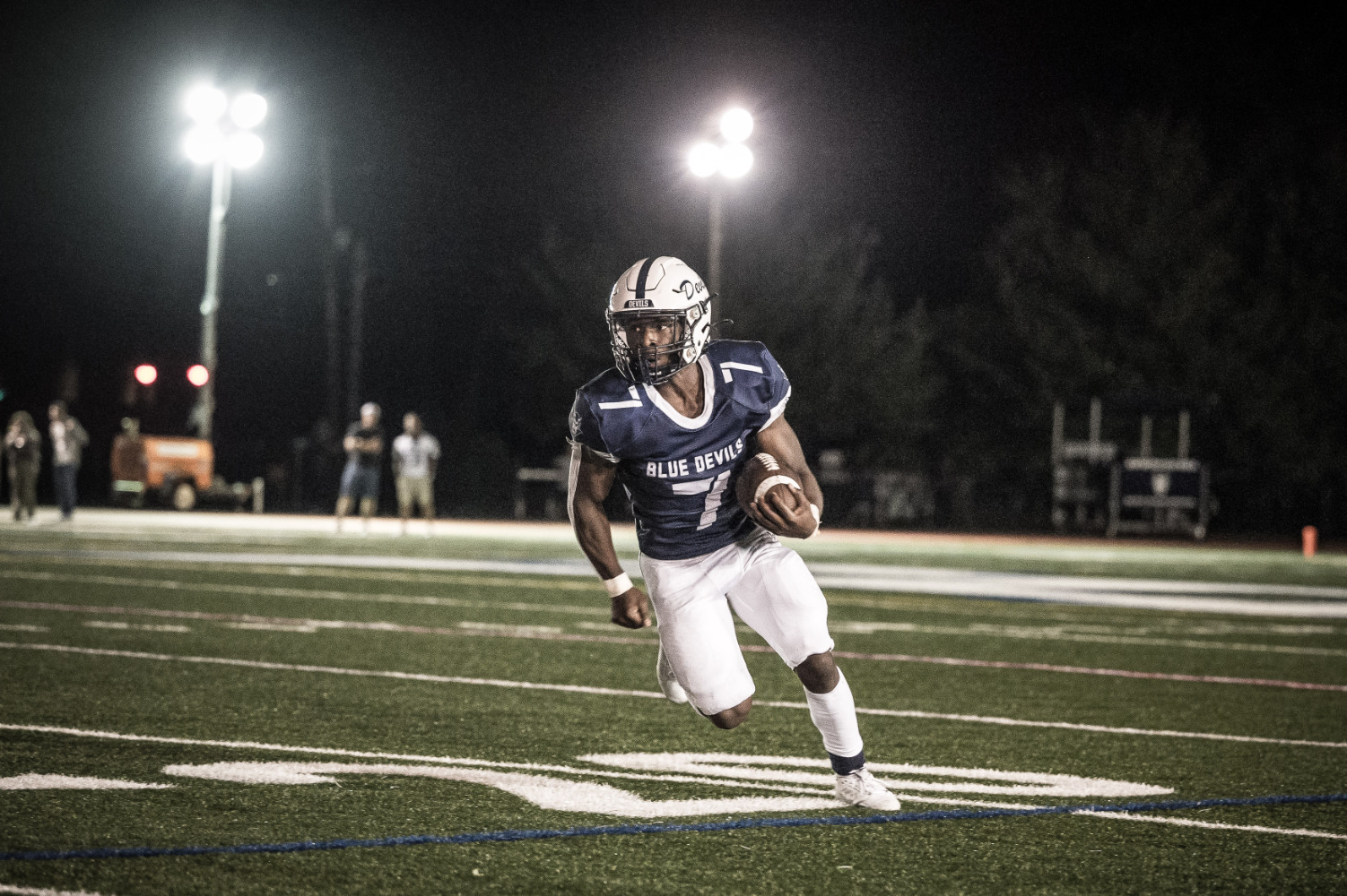  David Dax with the ball for the Blue Devil football team. (Darin Reed photo)  