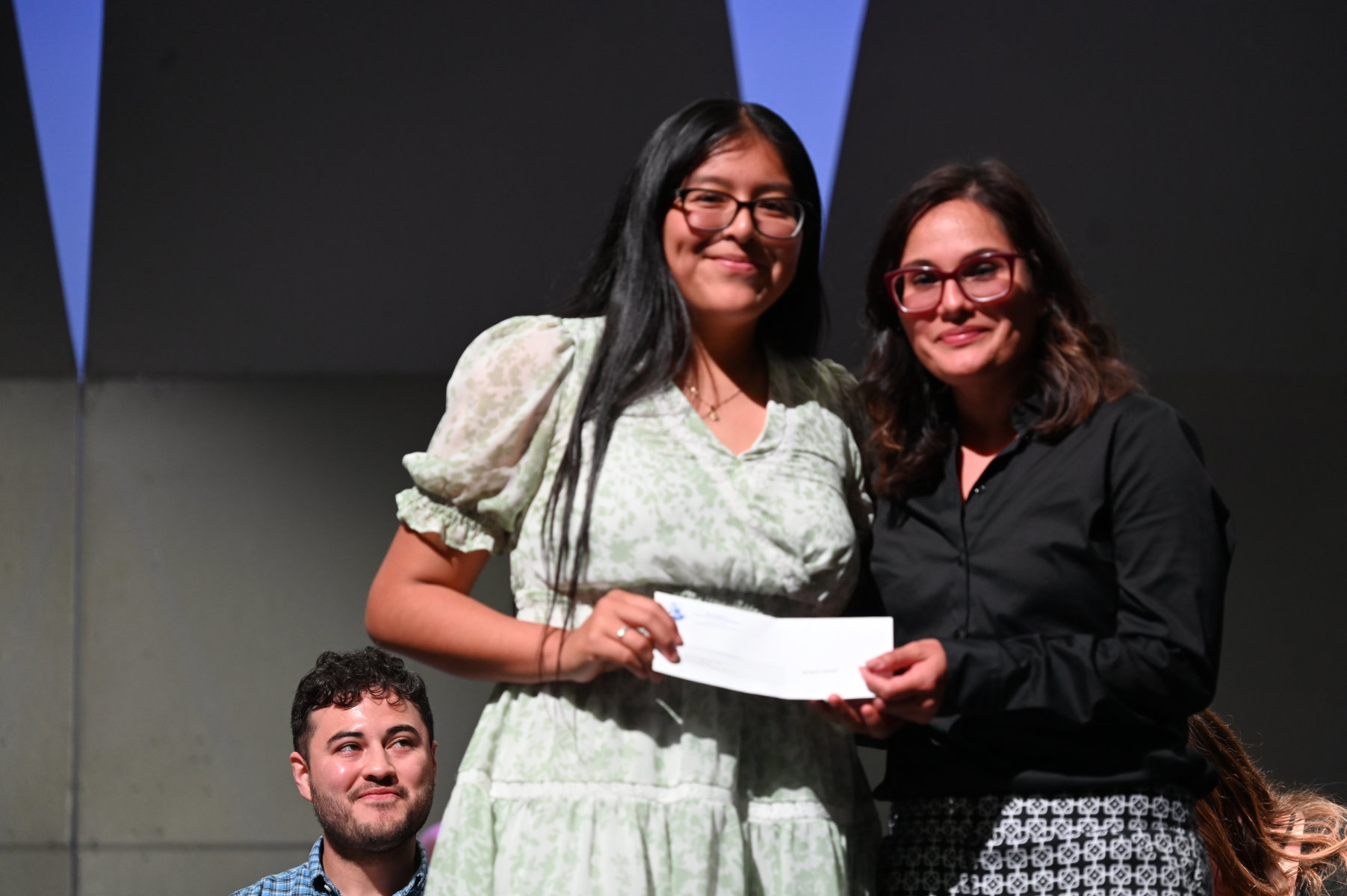  JM West Scholarship recipient Damaris Mani-Munoz with school counselor Diana Bonilla   
