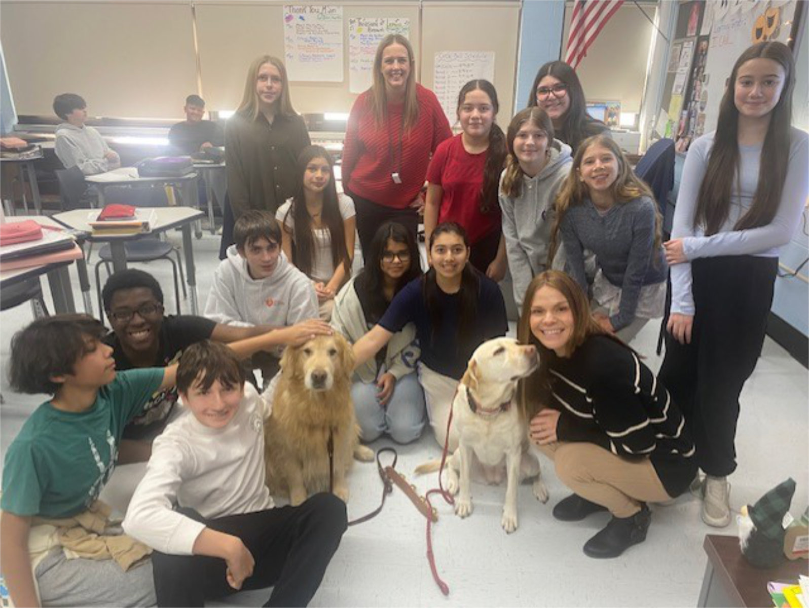 Therapy dogs Jam and Hazel visited Finley Middle School earlier this week (2)