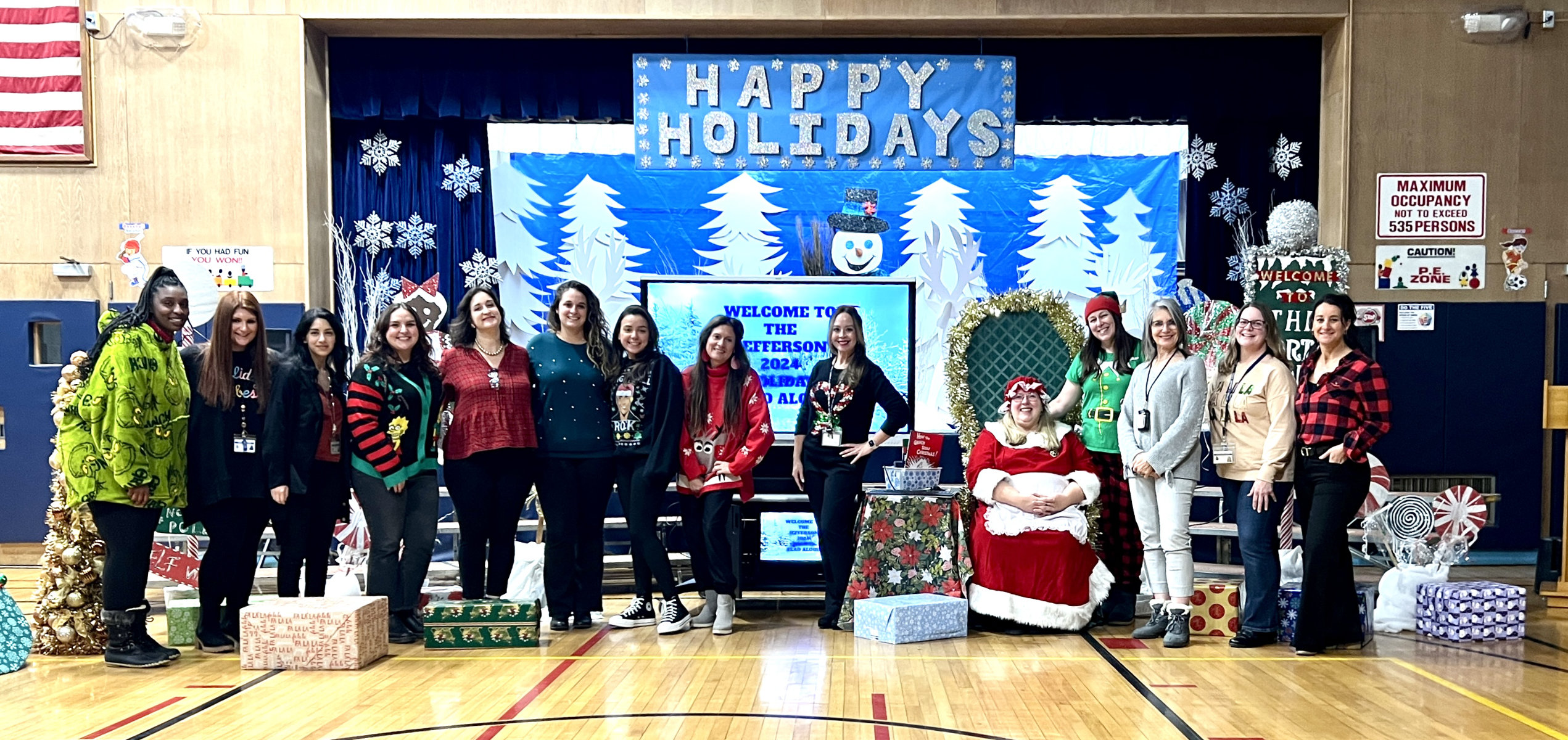 The Jefferson team at the holiday read aloud.