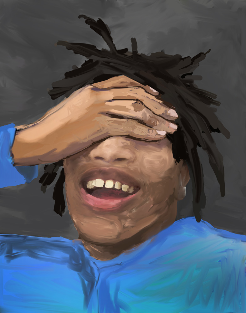  Sophomore Malik Sanders created this self portrait digital painting.  