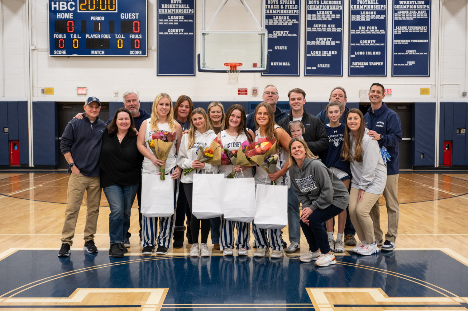  The Blue Devil seniors and their families. (Darin Reed photo.)  
