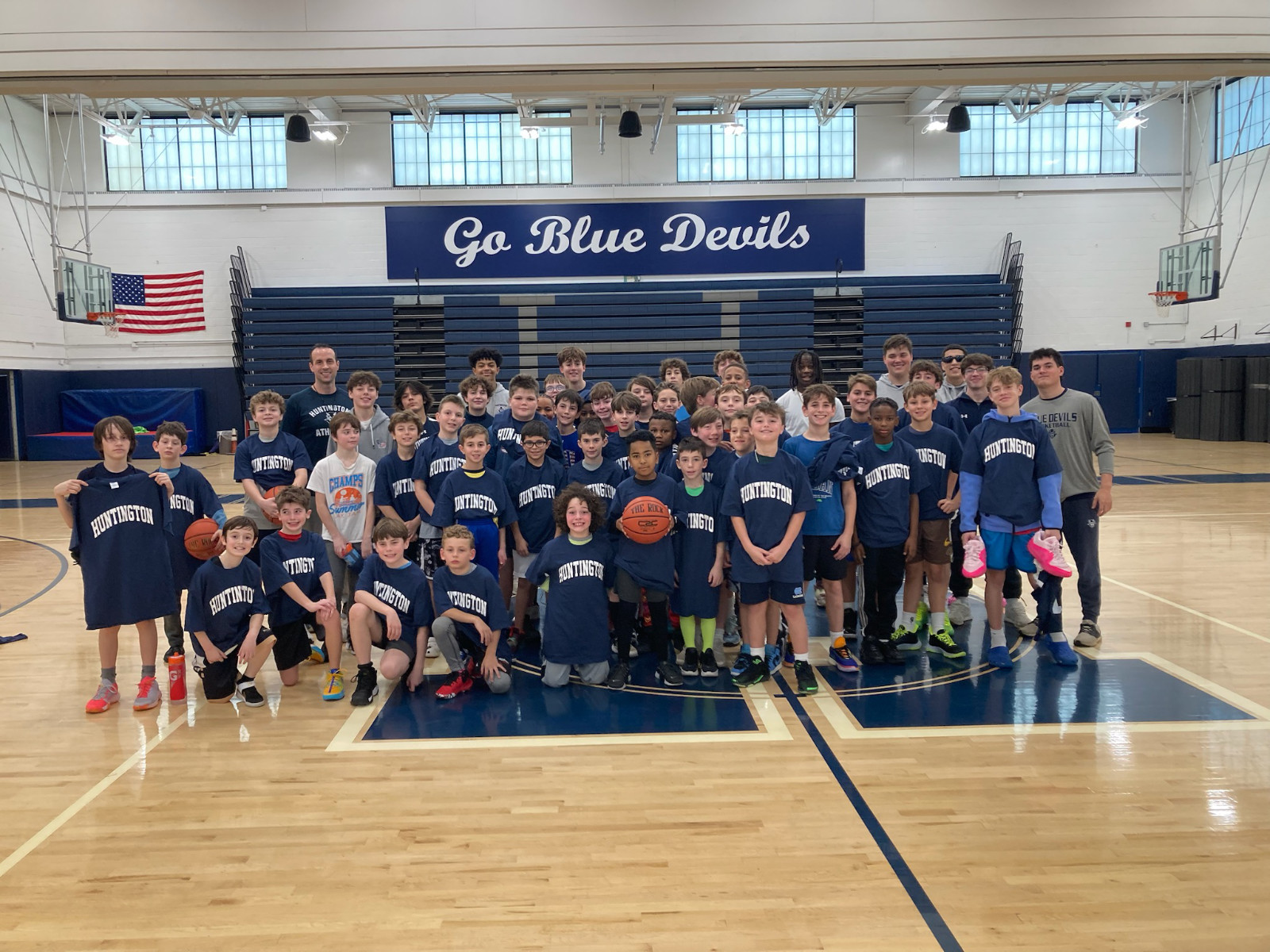  The Huntington UFSD boys' basketball clinic drew more than 40 players in grades 4-8 last week.   