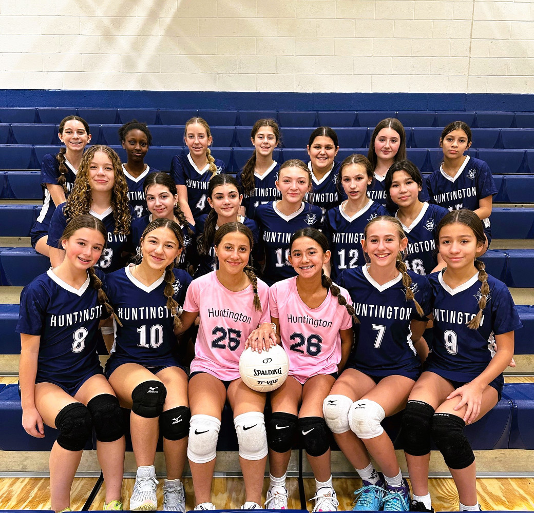  The Finley Middle School girls' volleyball blue team.  