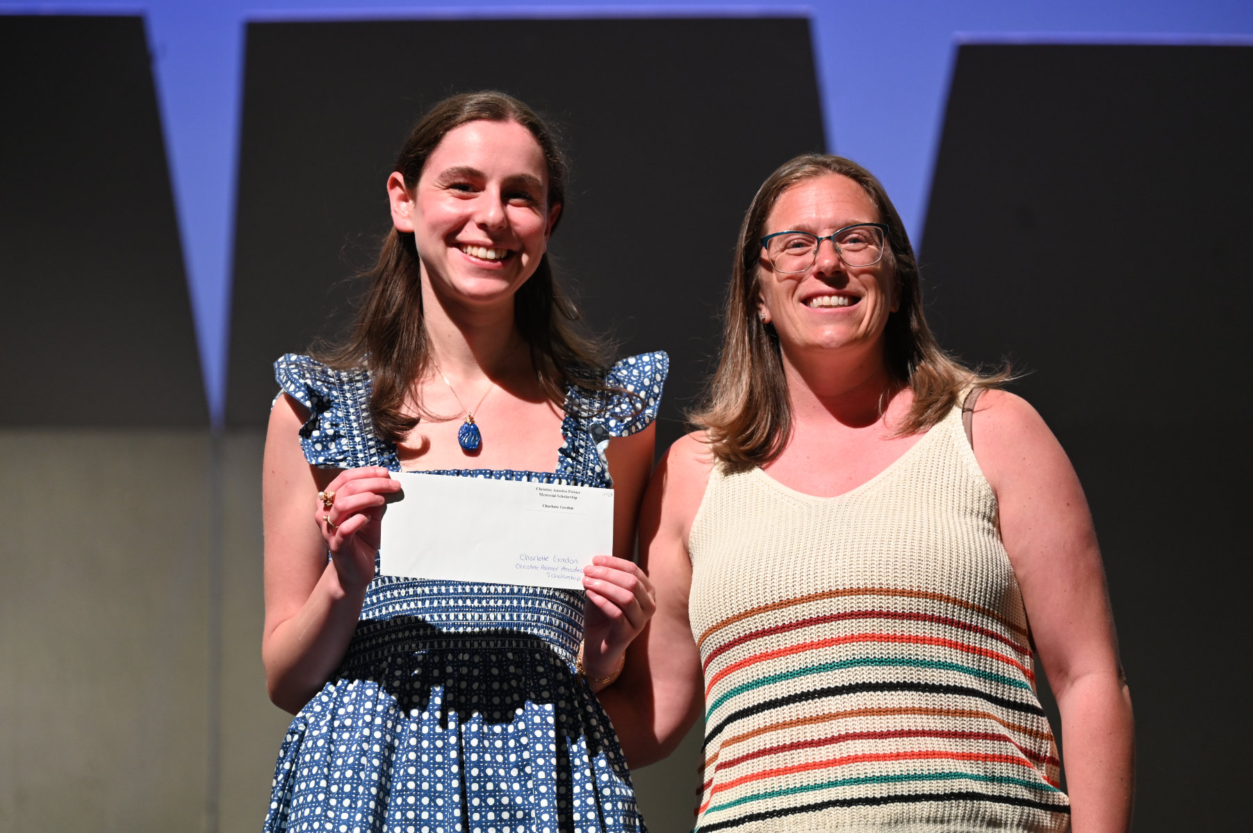  Christine Palmer Scholarship recipient Charlotte Gordon with ATH President Elizabeth Flanagan   