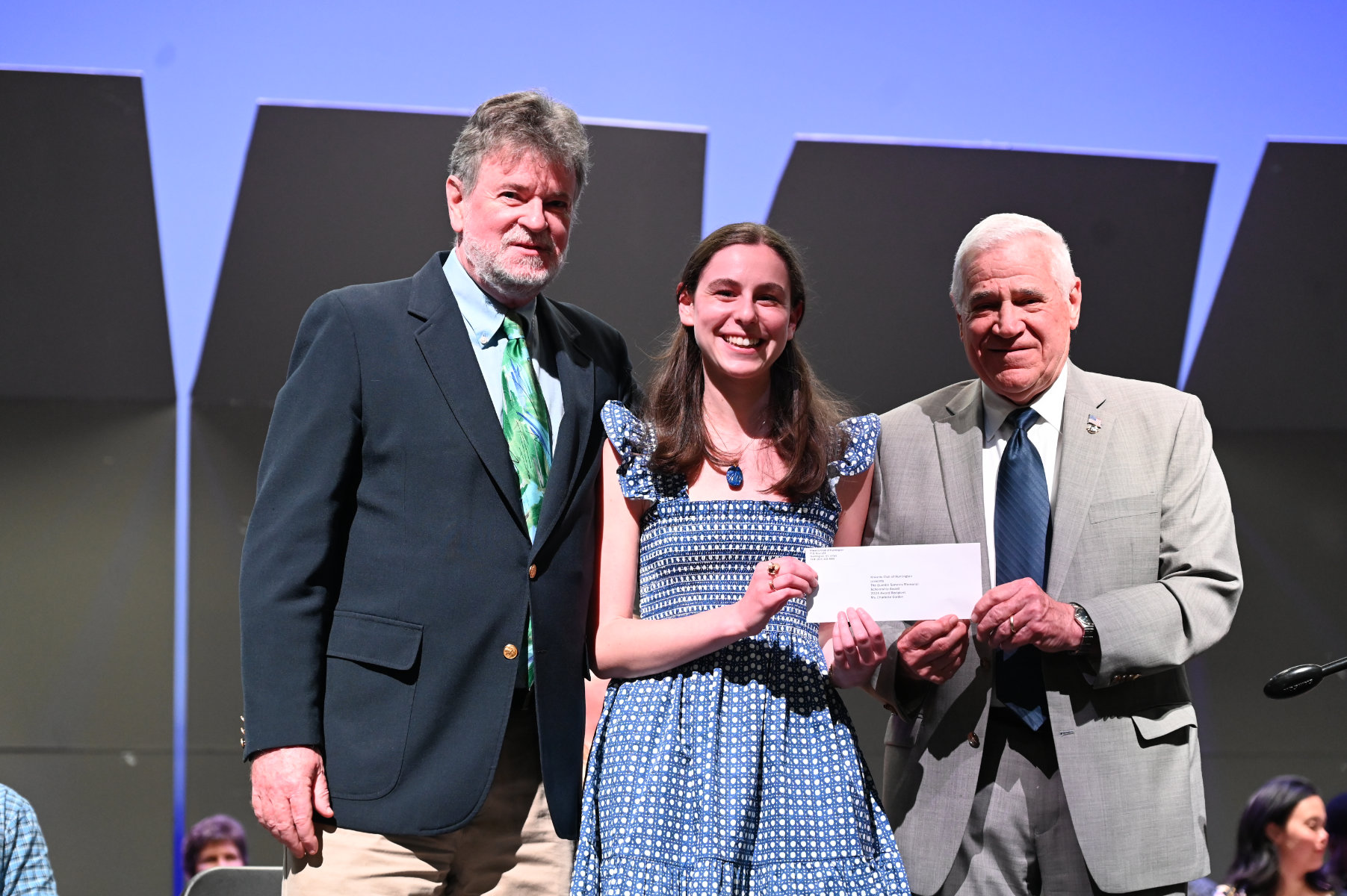  Quentin Sammis Award recipient Charlotte Gordon with Kiwanis Club officials John Reilly and Jerry Asher   
