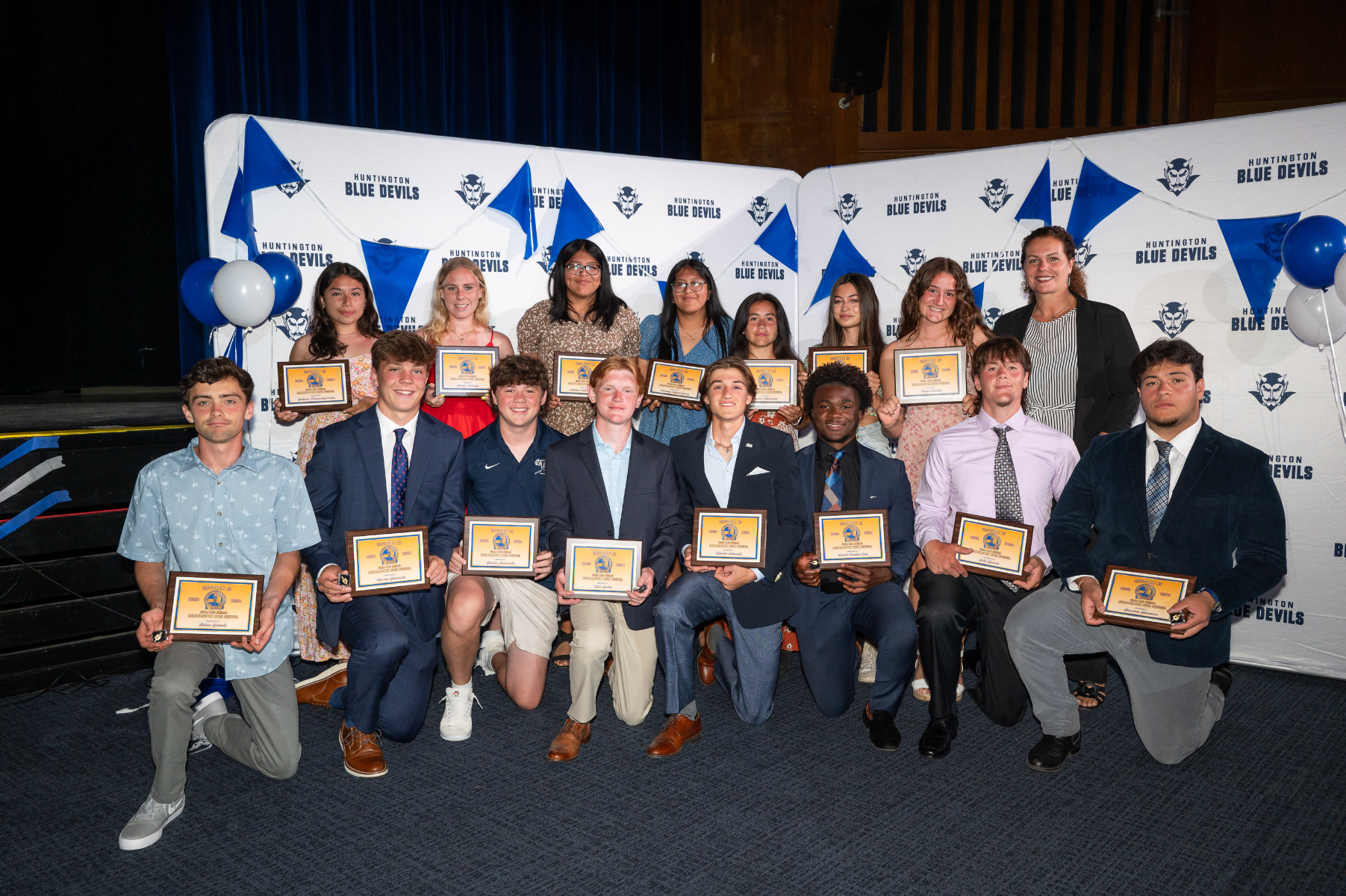  Supt. Beth McCoy with the Gold Key Award recipients. (Darin Reed photo.)  