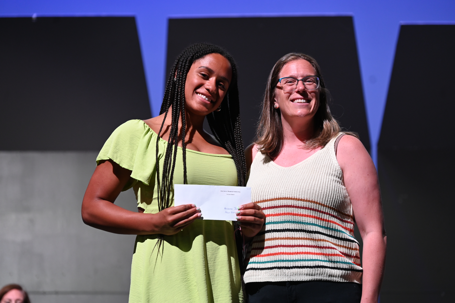  Huntington senior Ariana James with ATH President Elizabeth Flanagan   