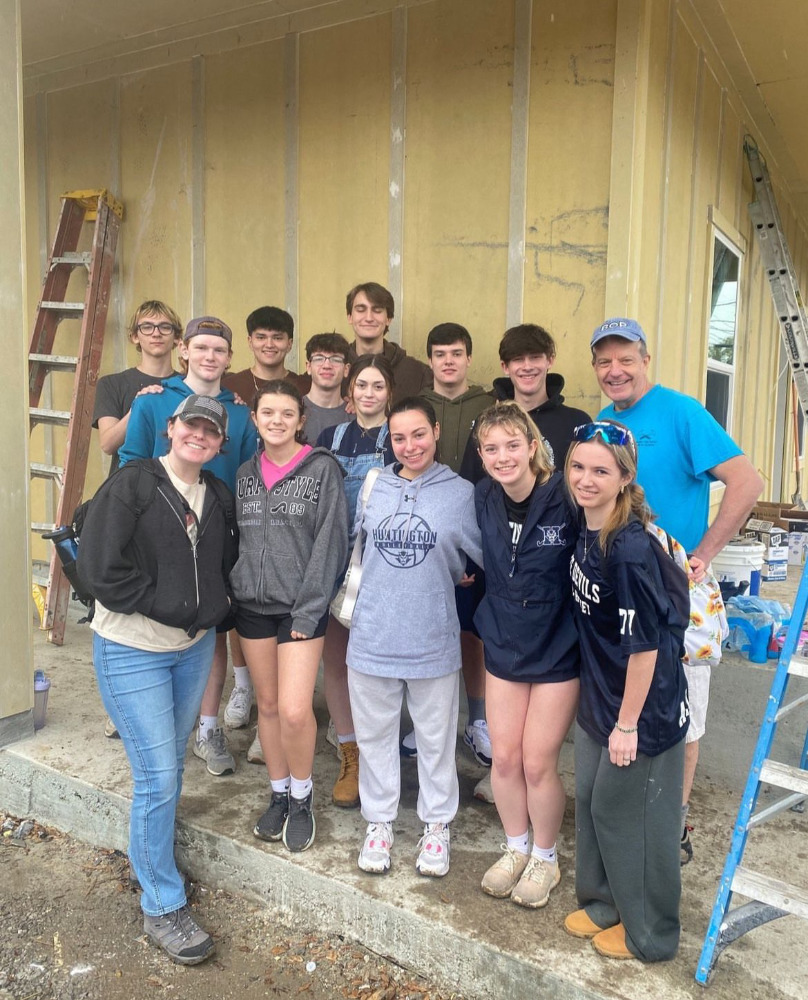  Huntington Habitat members on a job site in the New Orleans area.  