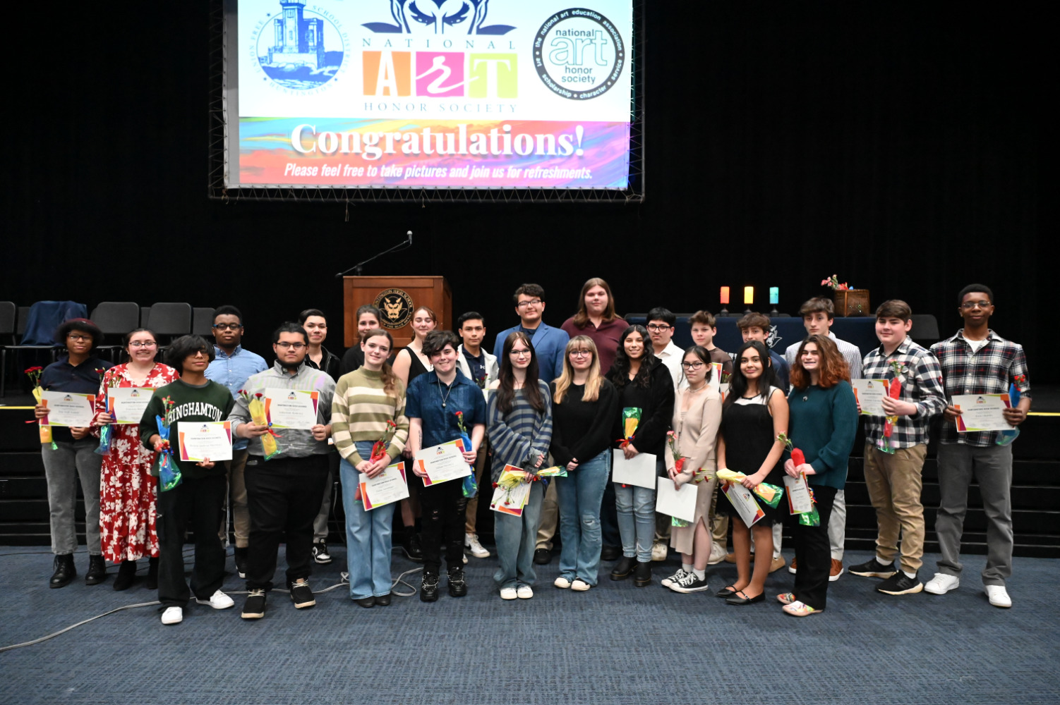  Huntington's Art Honor Society inducted 26 new members during last week's ceremony   