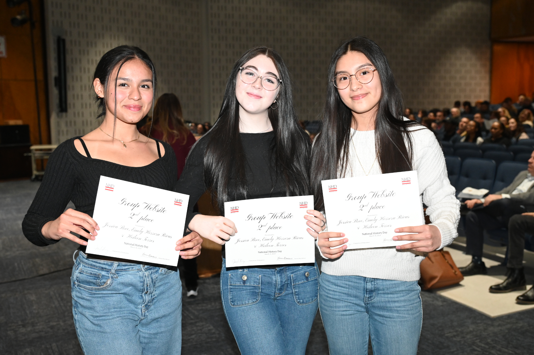  Research partners Emely Herrera Rivas, Jessica Bree and Heileen Torres are headed to the State History Day finals   