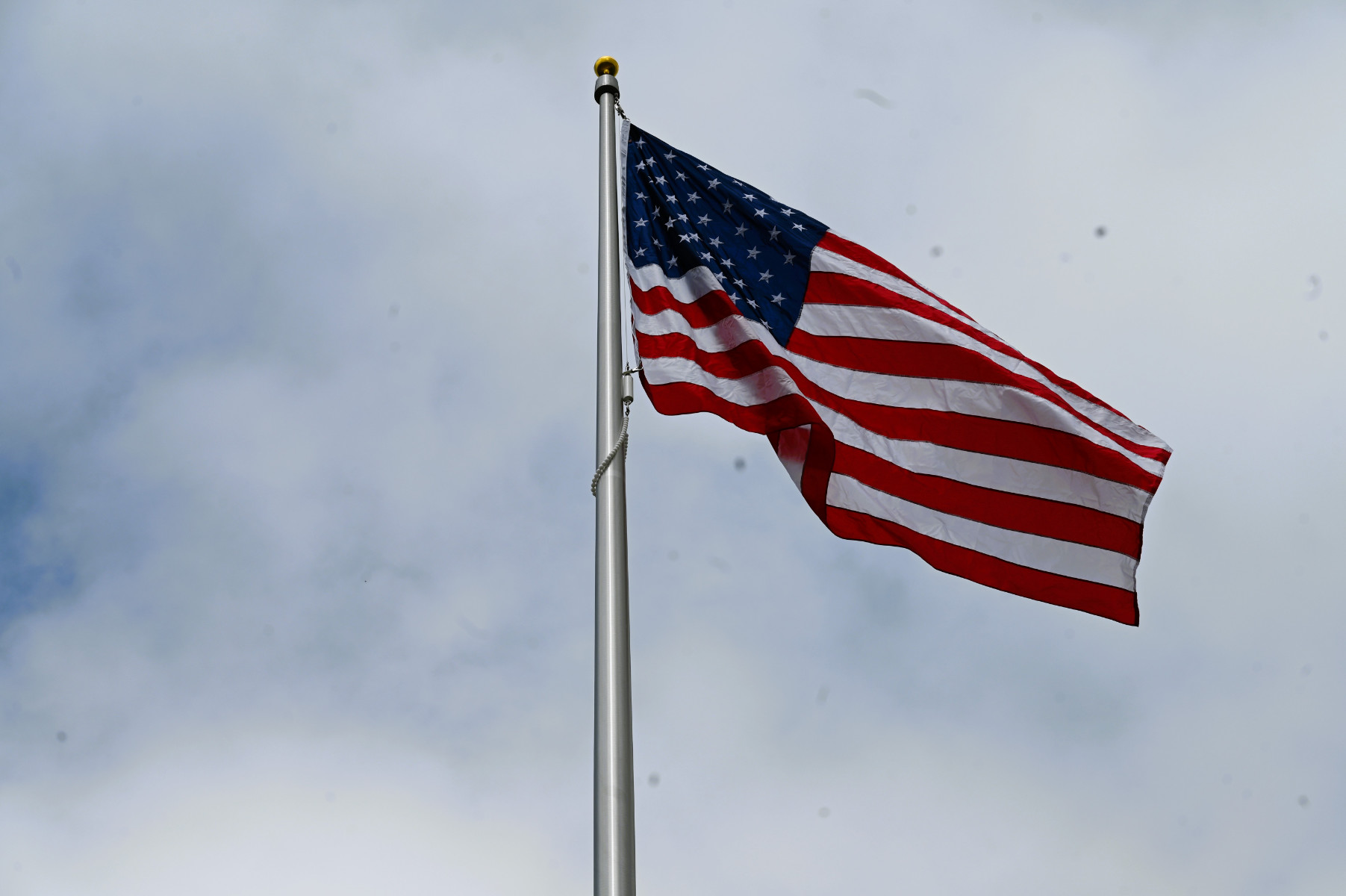  The new flagpole as seen from centerfield of the nearby baseball field  