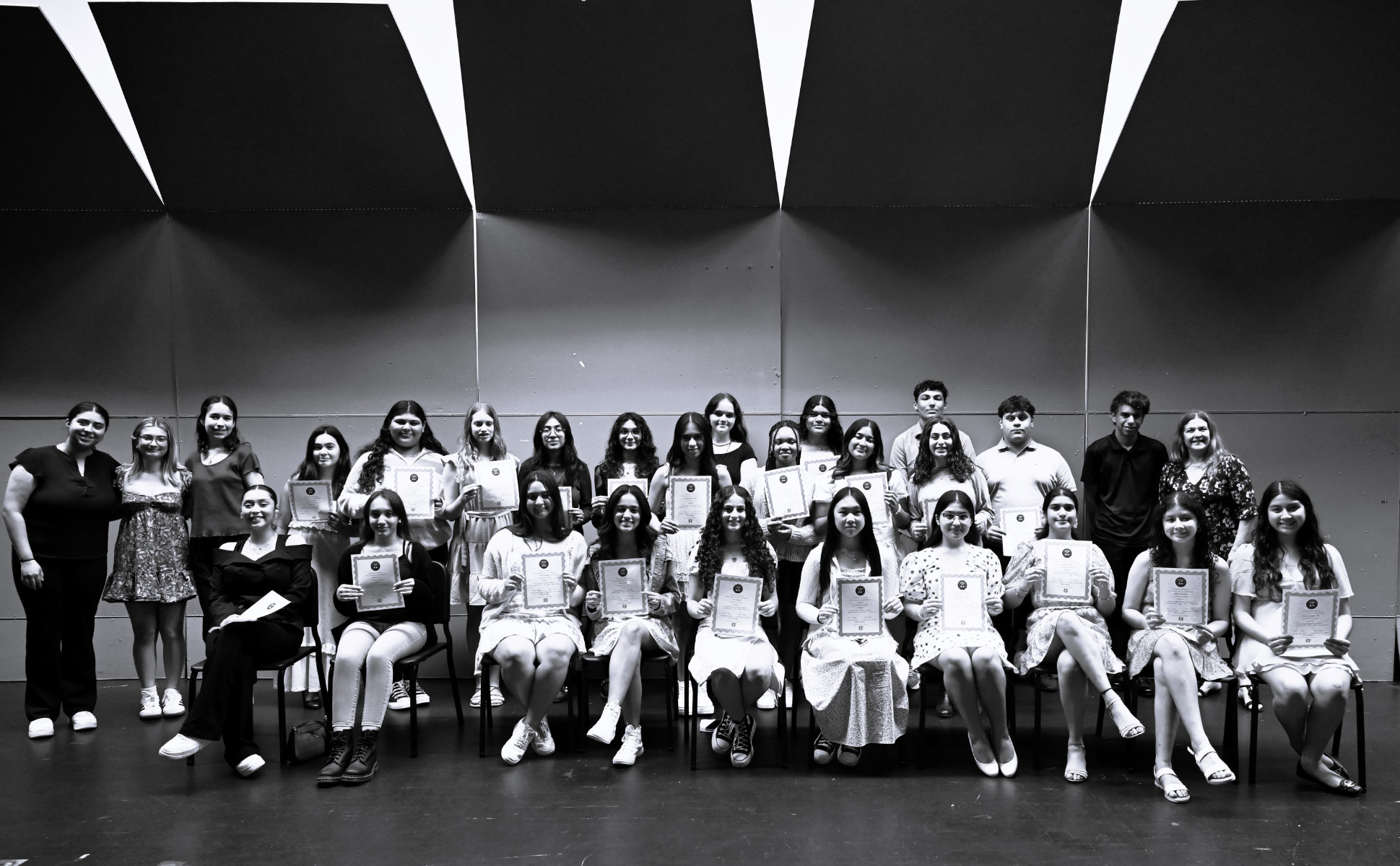  Spanish Honor Society members at last week's induction ceremony   