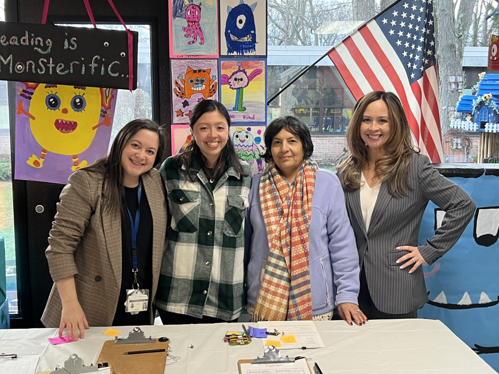  Everyone pitched in to help at Jefferson School's Reading Night.  