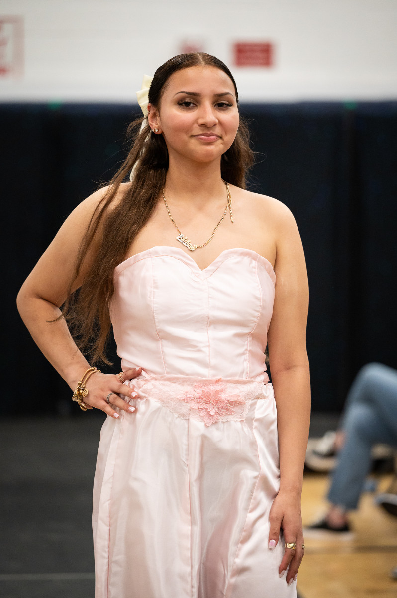  The fashion students walked the runway modeling their designs. (Darin Reed photo.)  