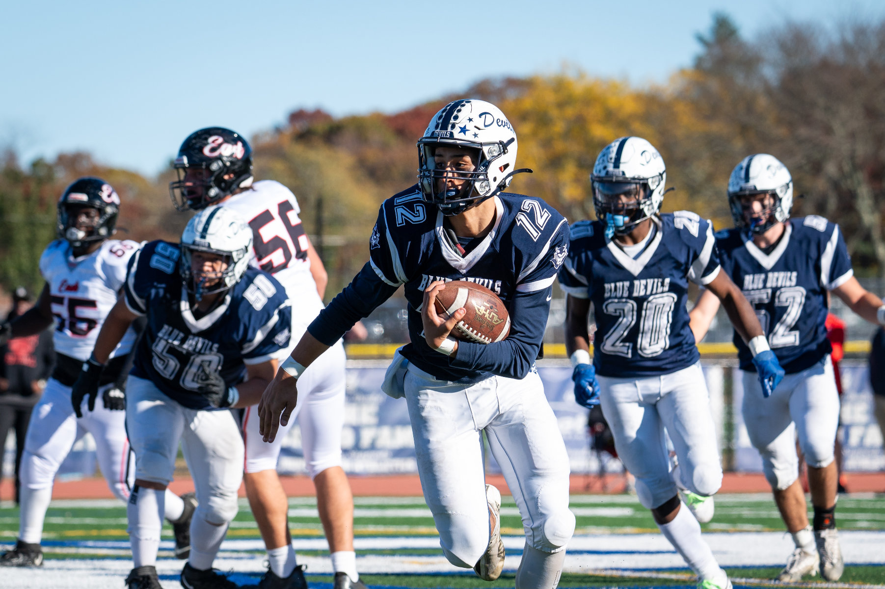 Quarterback Jacob Guzik makes his move on Saturday. (Darin Reed photo.)