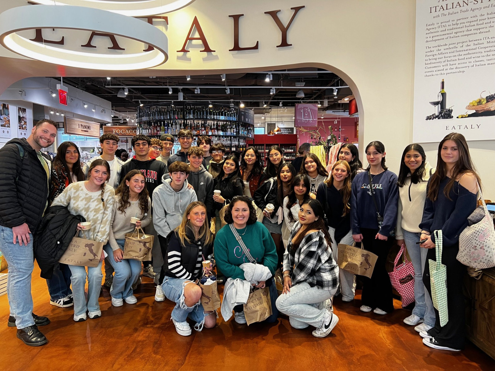  The classes of Italian students at Eataly in Downtown Manhattan.  