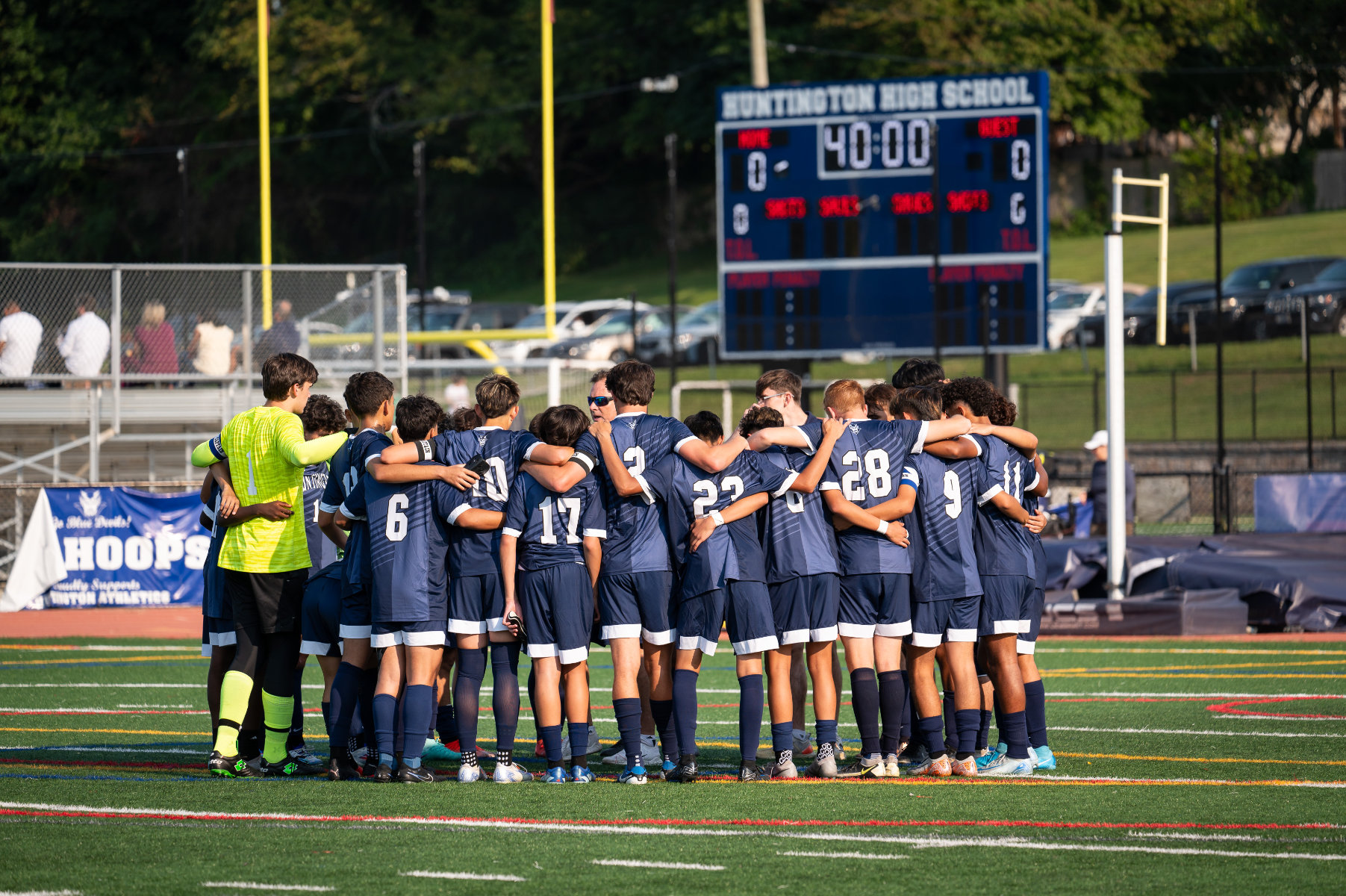 The Huntington varsity boys' soccer team was one of six Blue Devil squads to win a county sportsmanship award. (Darin Reed photo.)