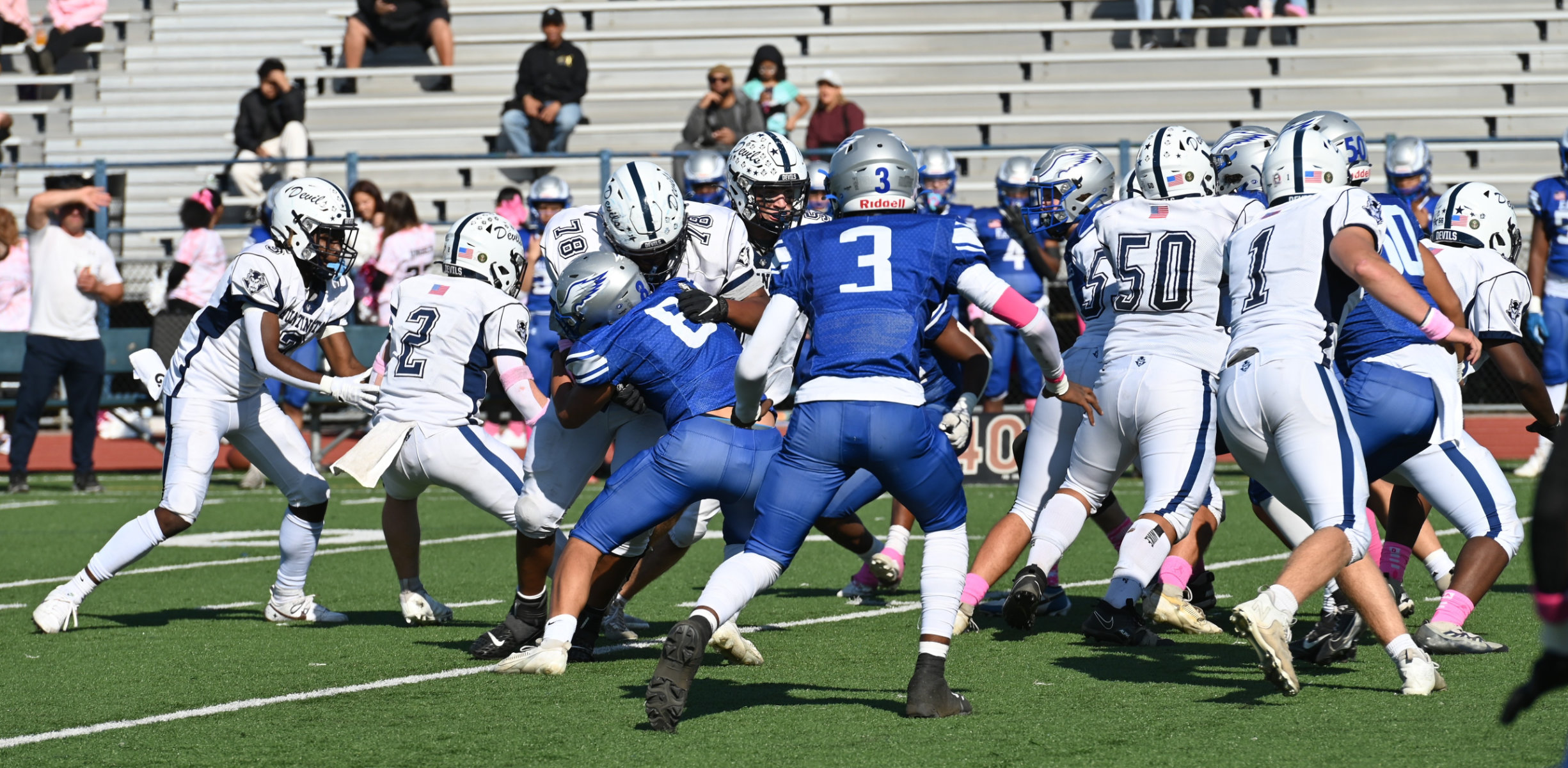 Huntington topped Copiague in a fierce battle on Saturday afternoon, 42-8