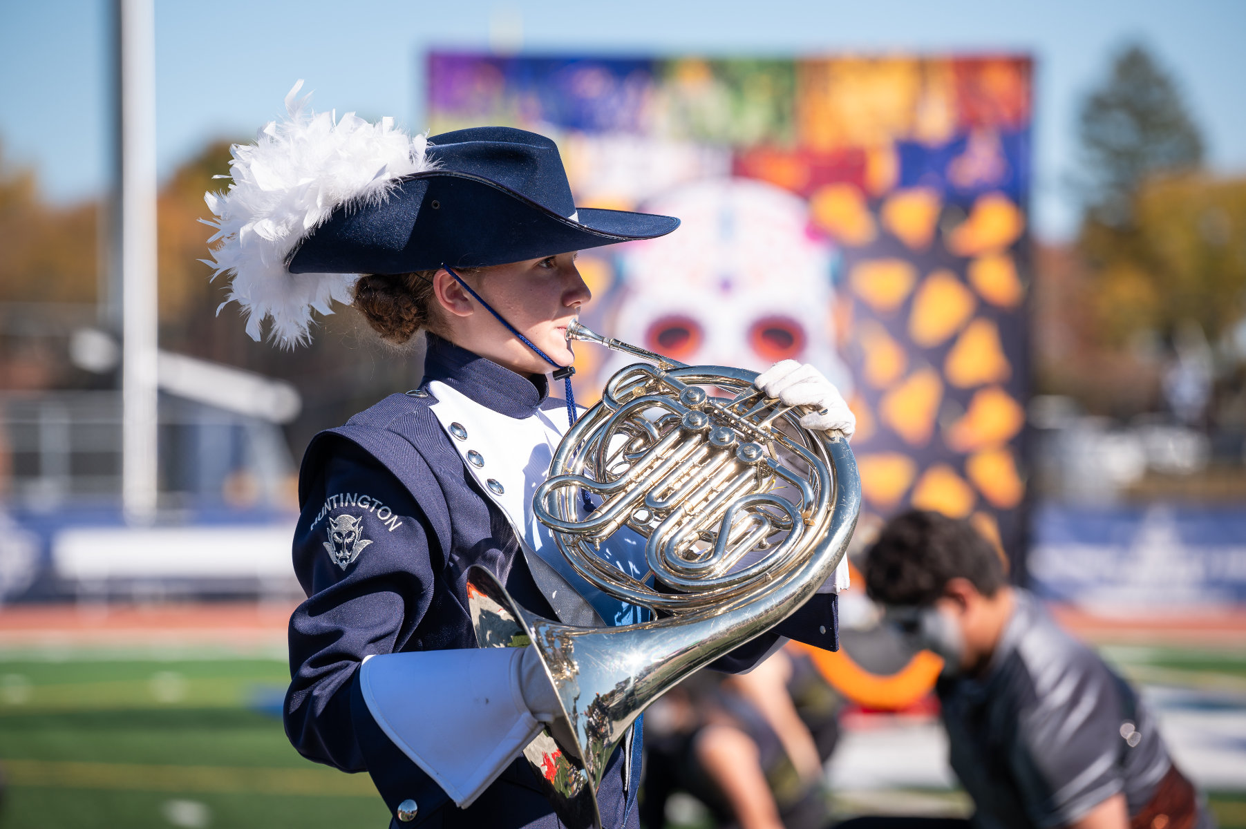  The Huntington Blue Devil marching band is once again among the best in the state. (Darin Reed photo.) 