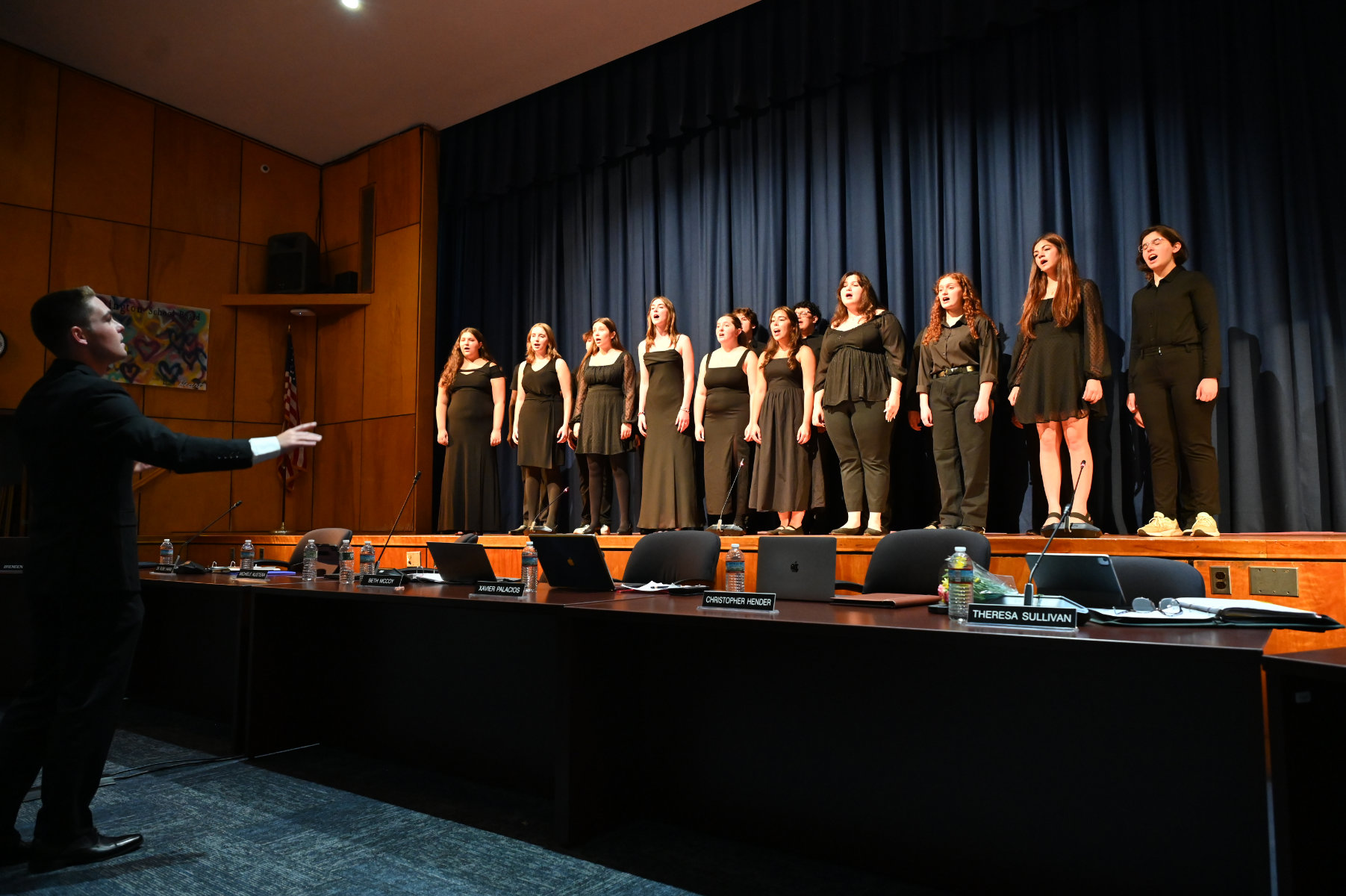 The Huntington chamber choir performed a pair of songs at the 9-11 tribute.