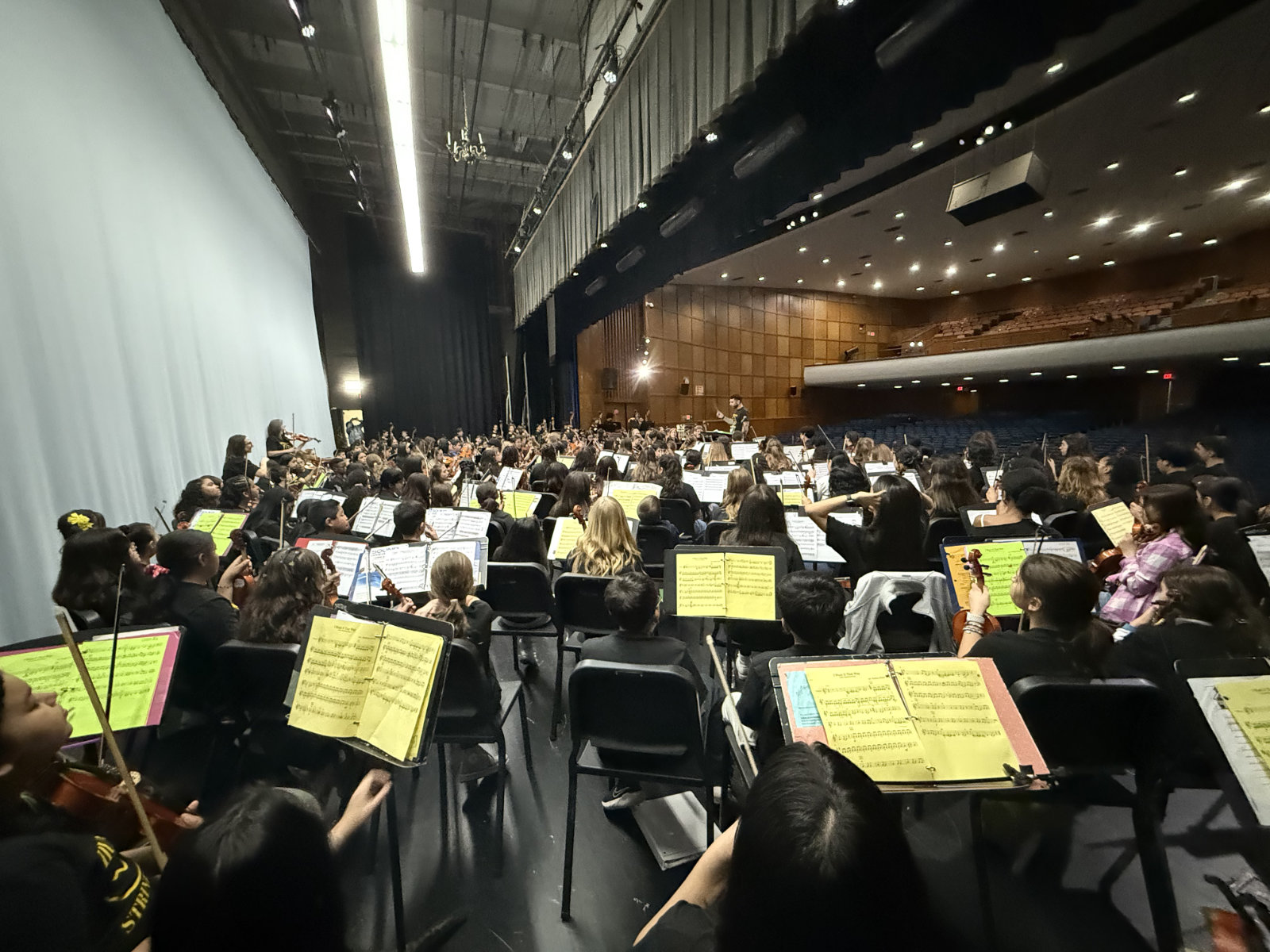  The stage was packed with hundreds of strings musicians (3)